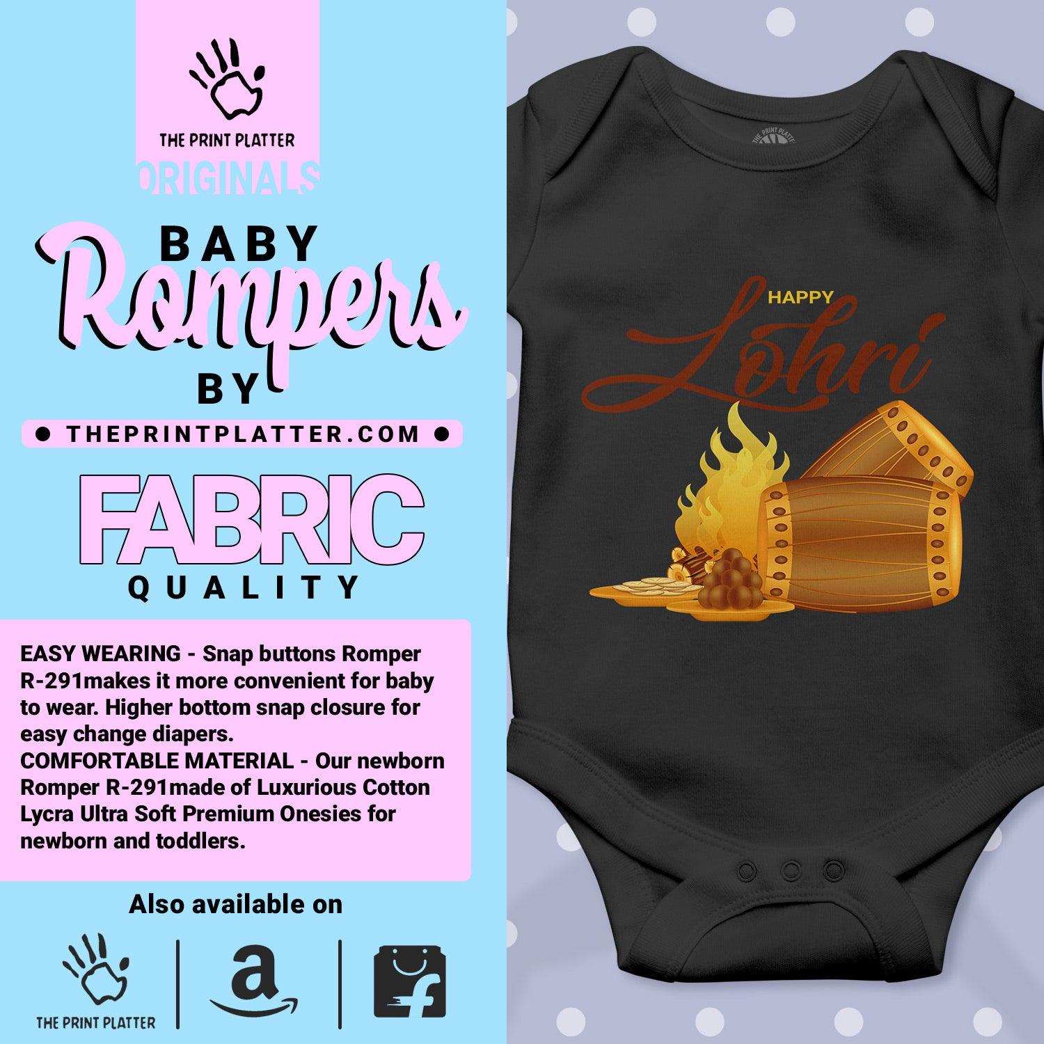 Happy Lohri Unisex Half Sleeve Romper