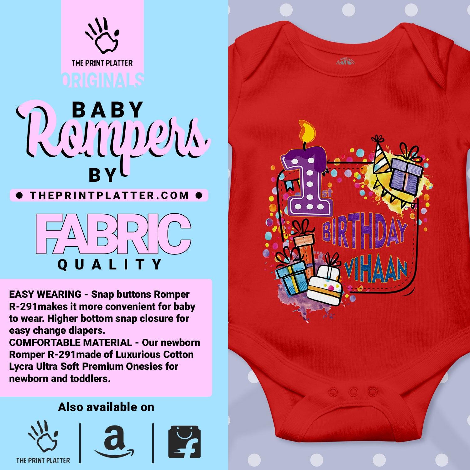 First Birthday Vihaan Unisex Half Sleeve Romper