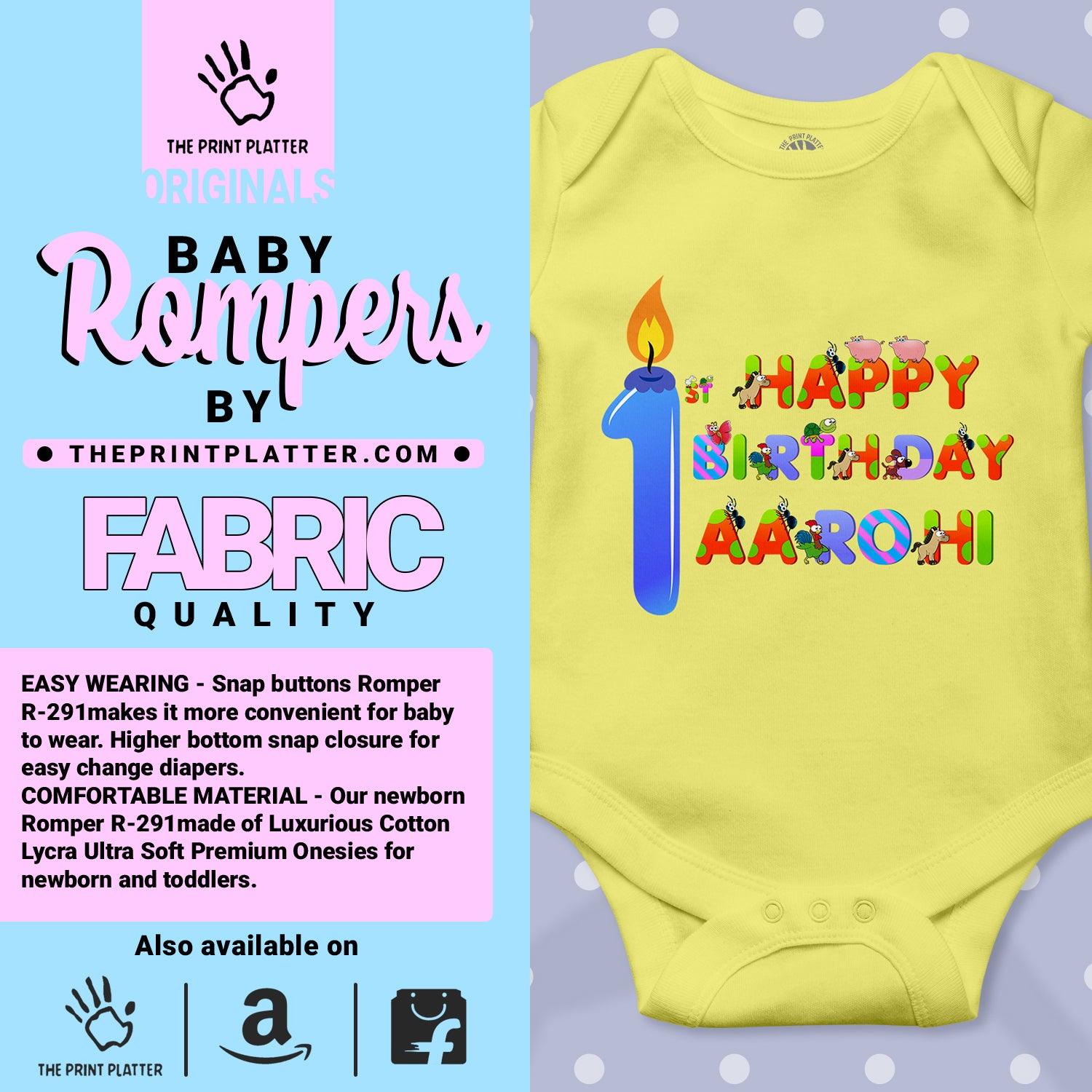First Birthday Aarohi Unisex Half Sleeve Romper