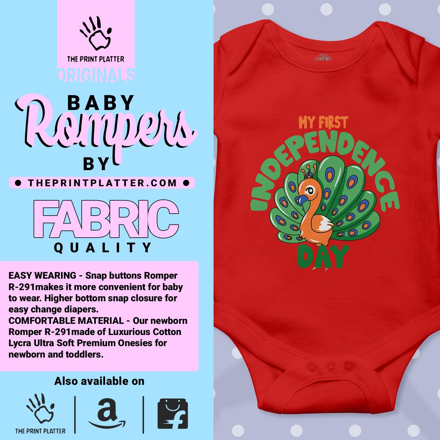 My First Independence Day Unisex Half Sleeve Romper