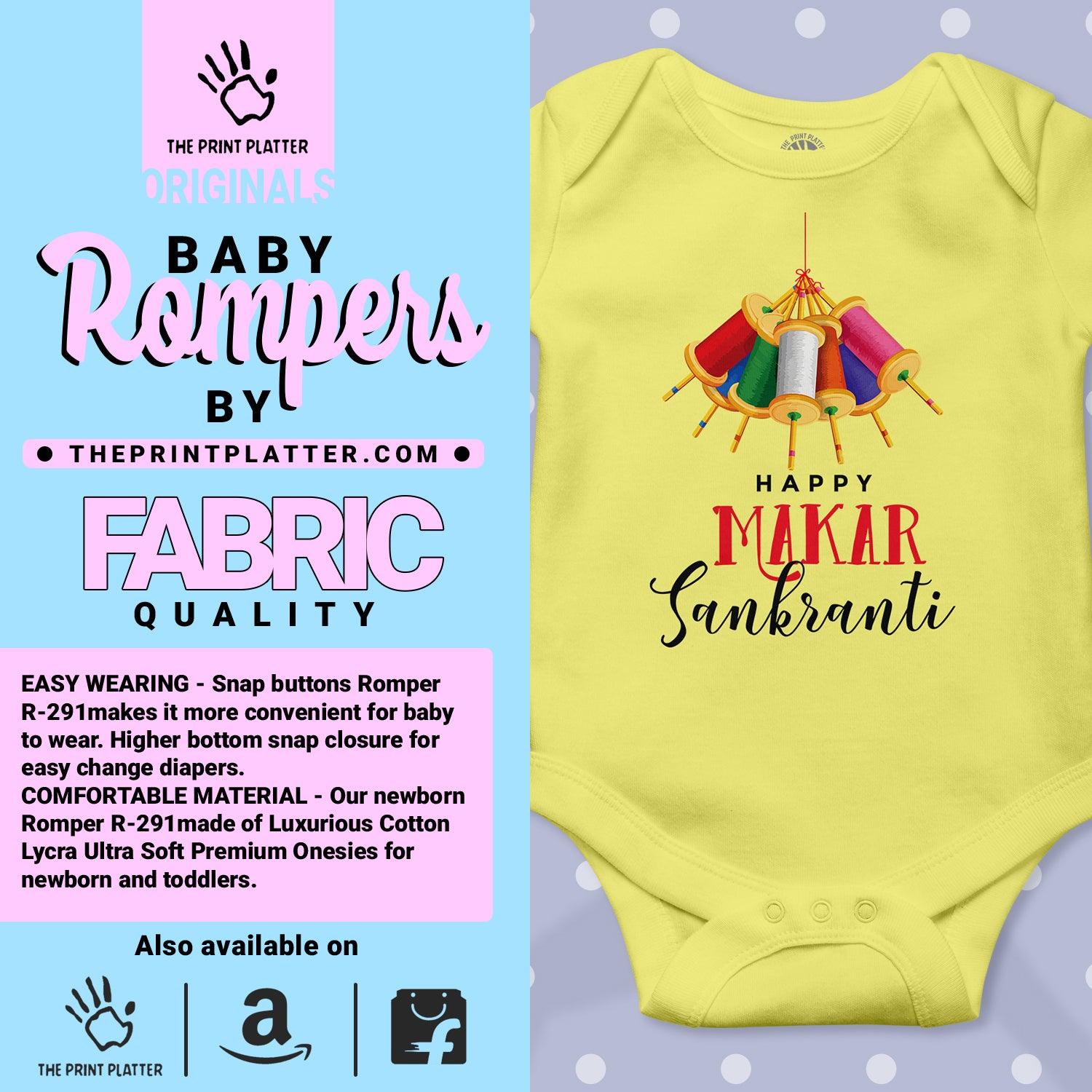 Happy Makar Sankranti Unisex Half Sleeve Romper