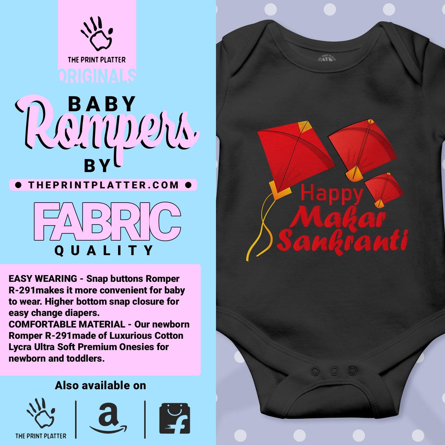 Happy Makar Sankranti Unisex Half Sleeve Romper