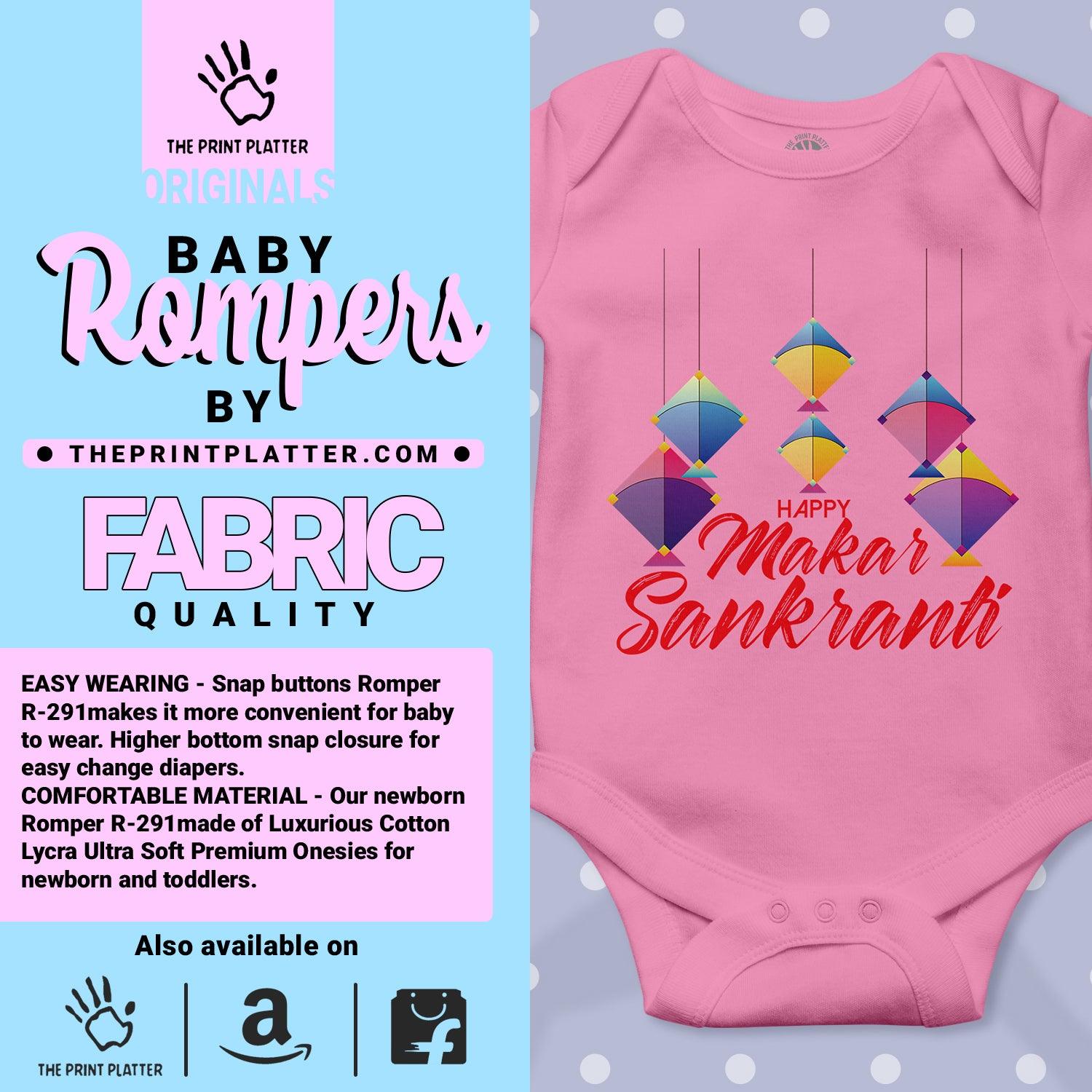 Happy Makar Sankranti Unisex Half Sleeve Romper