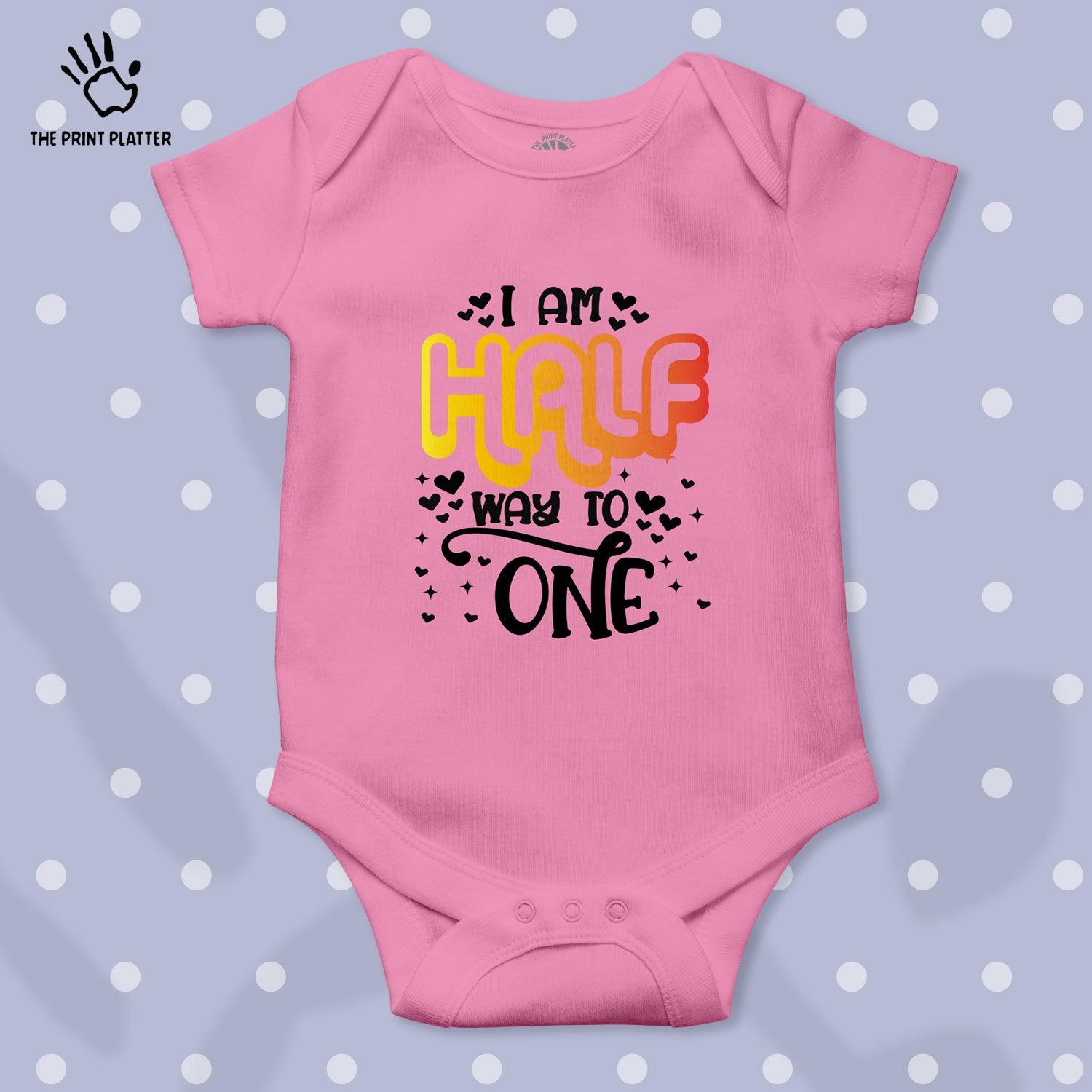 I Am Half Way To One Unisex Half Sleeve Romper