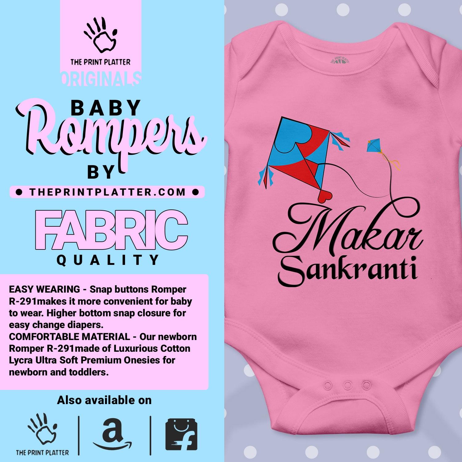 Happy Makar Sankranti Unisex Half Sleeve Romper