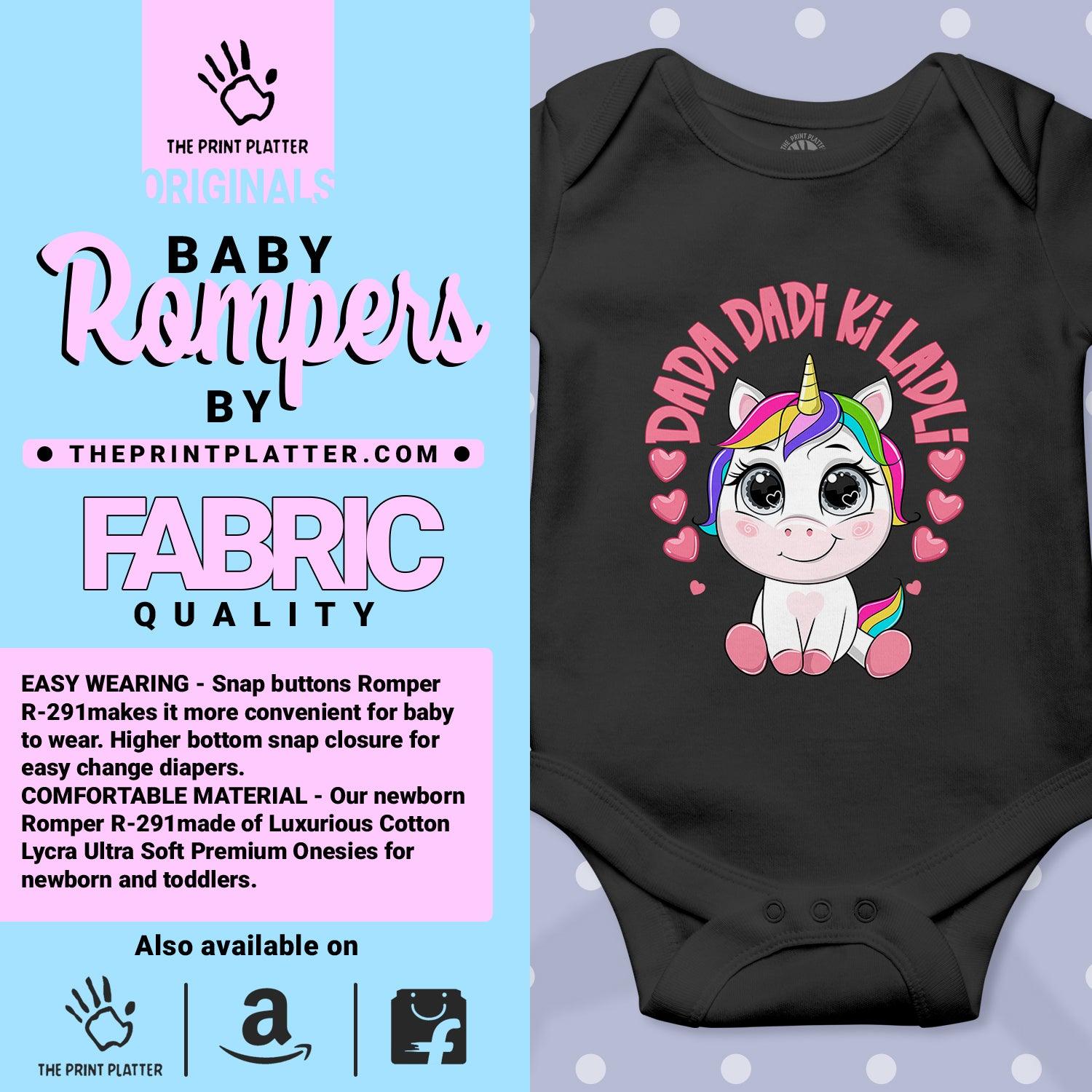 Dada Dadi Ki Ladli Unisex Half Sleeve Romper