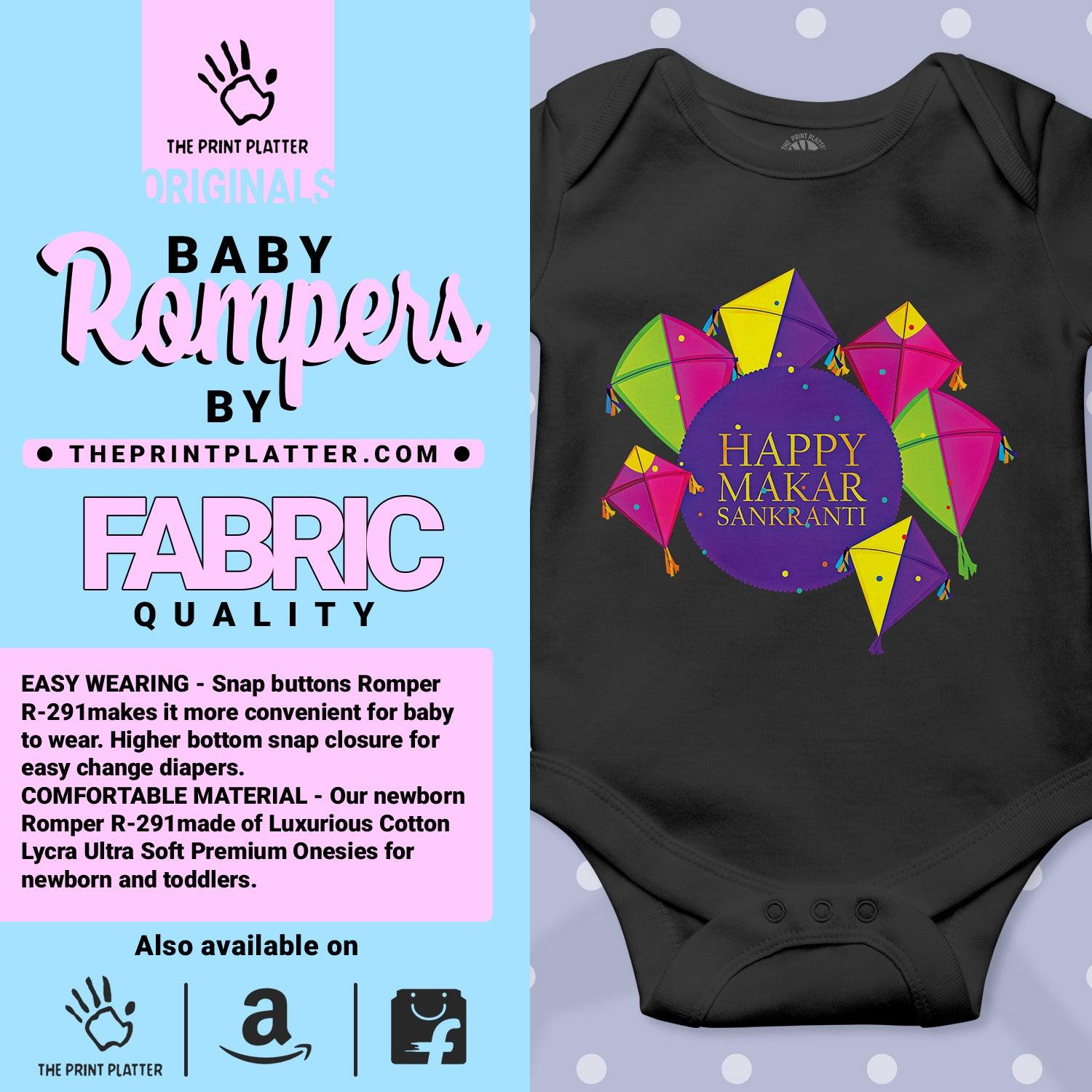 Happy Makar Sankranti Unisex Half Sleeve Romper
