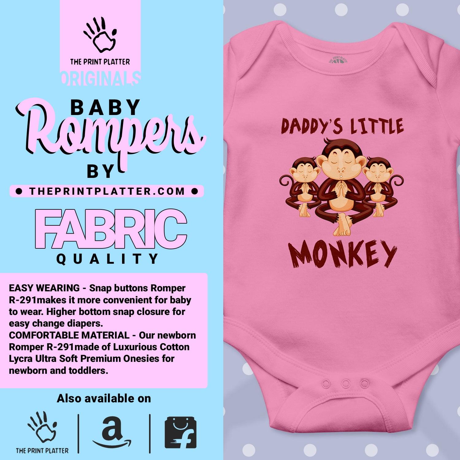 Daddy's Little Monkey Unisex Half Sleeve Romper