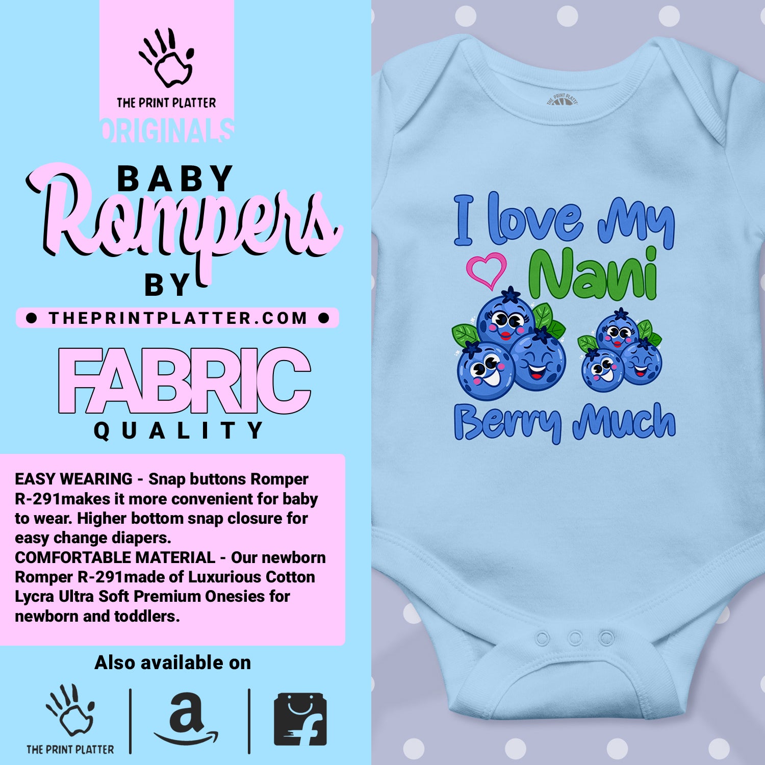 I love my Nani unisex half sleeve romper