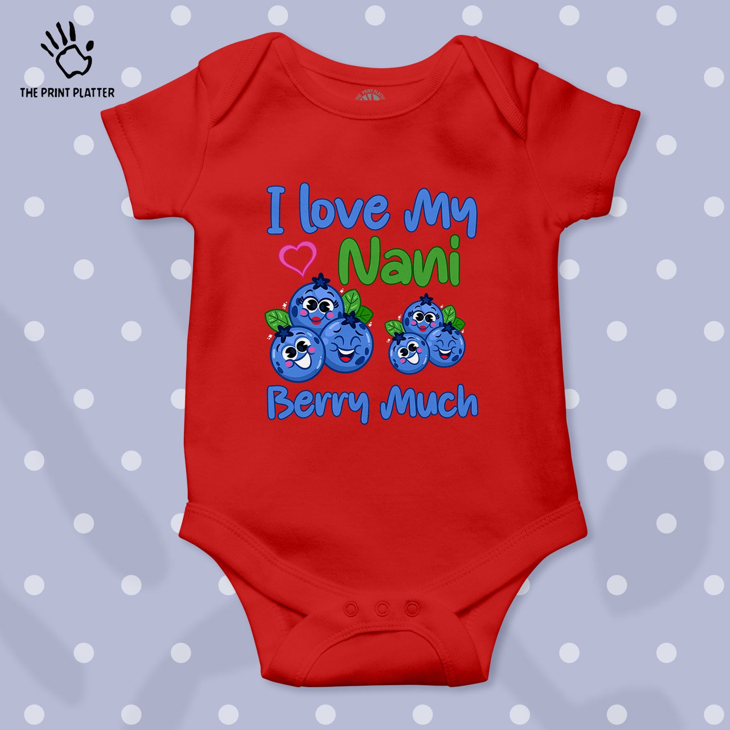 I love my Nani unisex half sleeve romper red