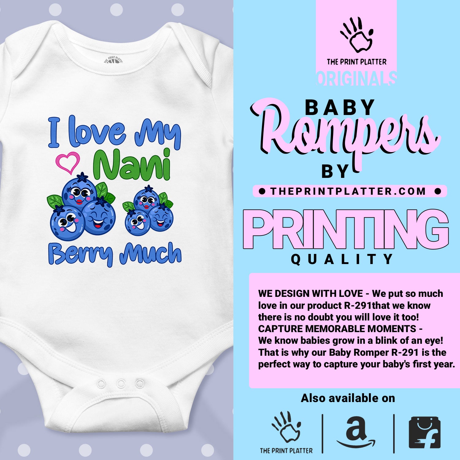 I love my Nani unisex half sleeve romper white