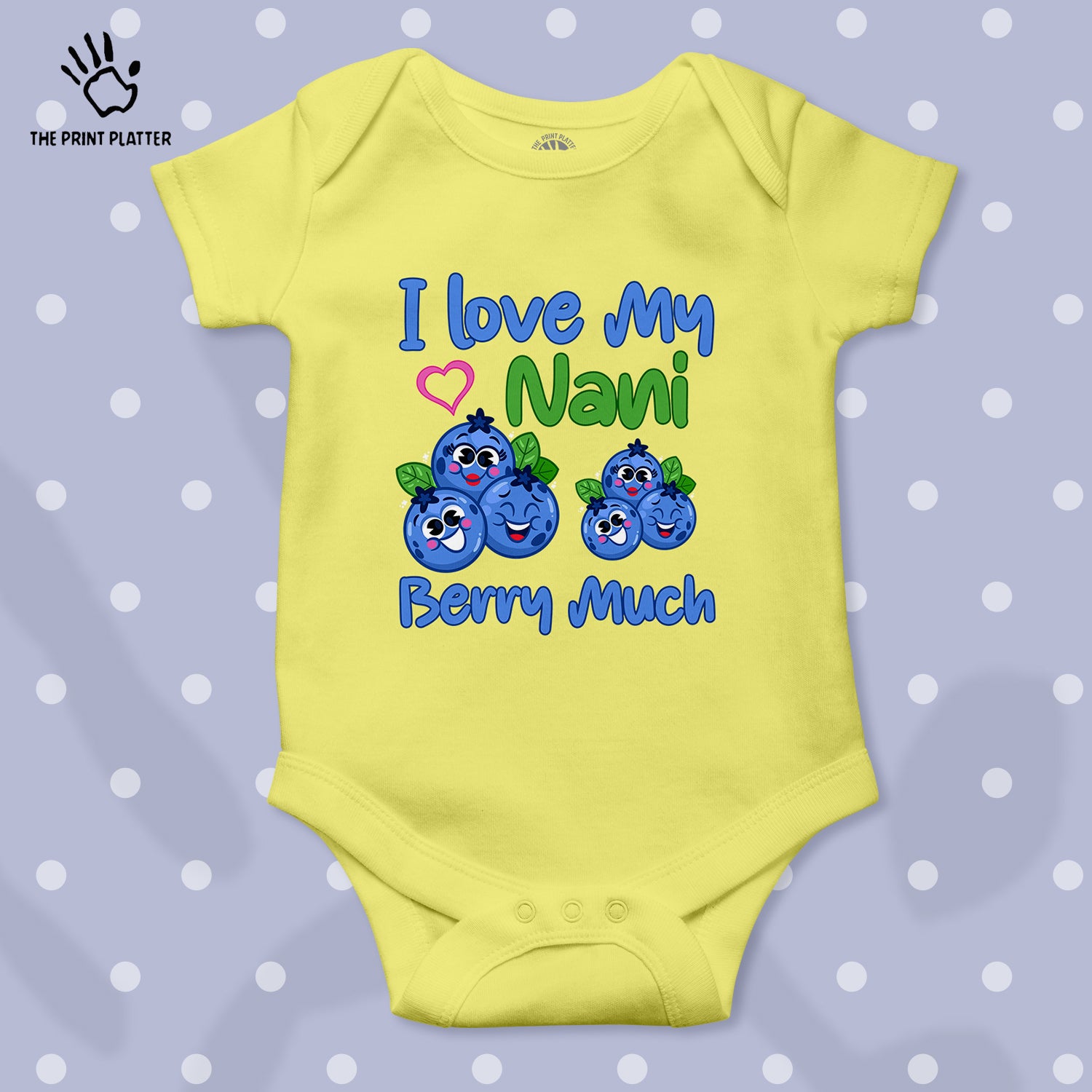 I love my Nani unisex half sleeve romper yellow