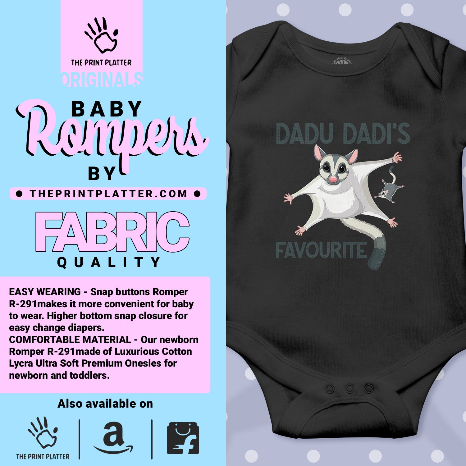 Dadu Dadi's Favourite Unisex Half Sleeve Kiddo Romper