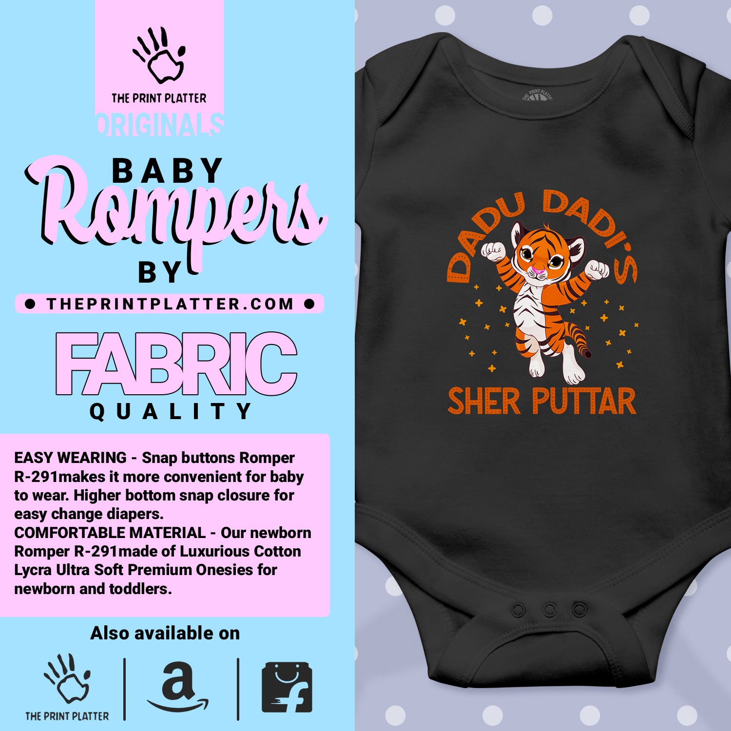 DADU DADI'S SHER PUTTER unisex half sleeve romper