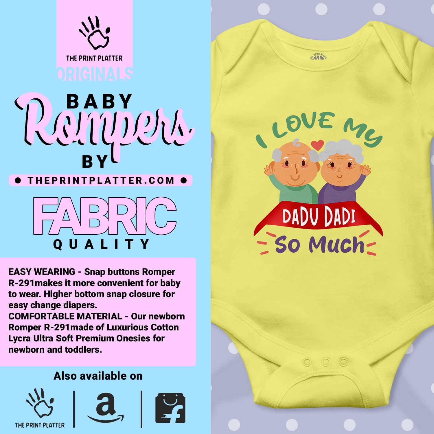 I Love My Dadu Dadi So Much Unisex Half Sleeve Romper