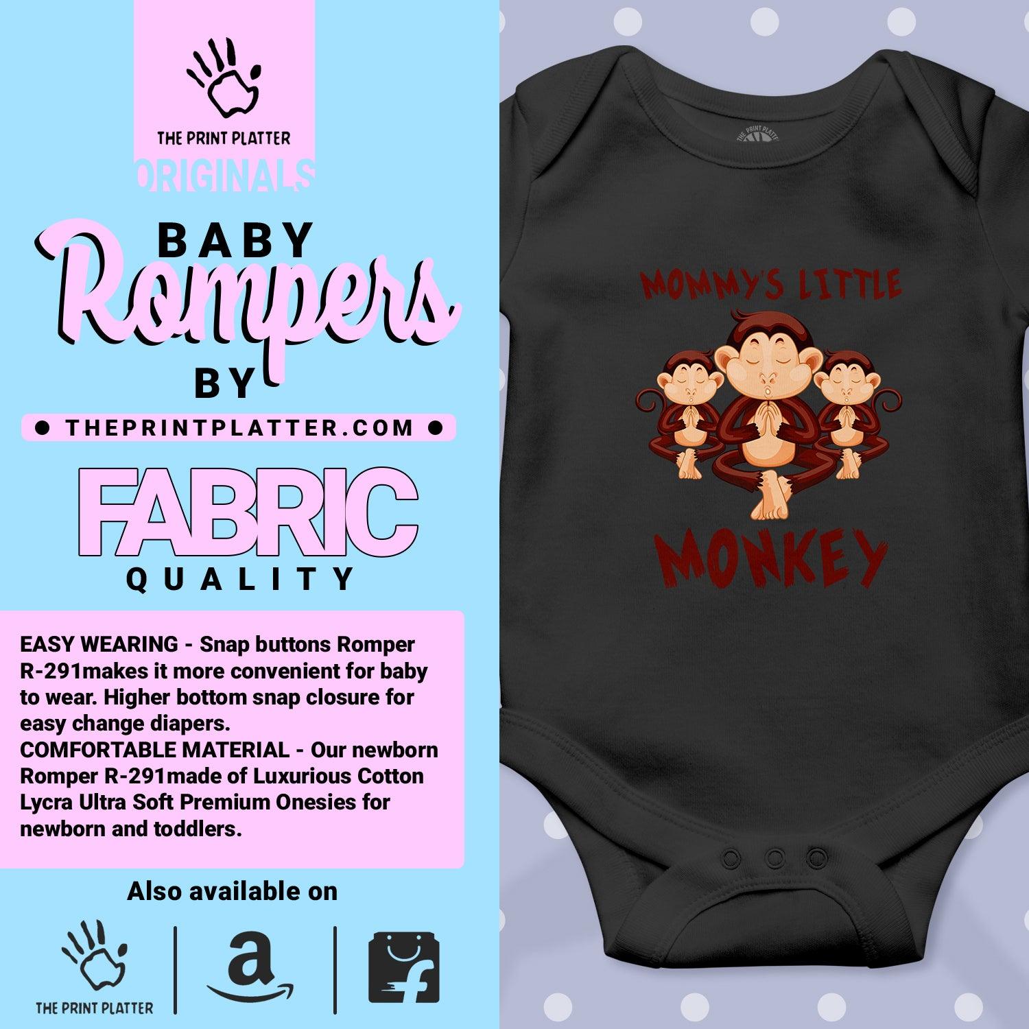 Mommy's Little Monkey Unisex Half Sleeve Romper