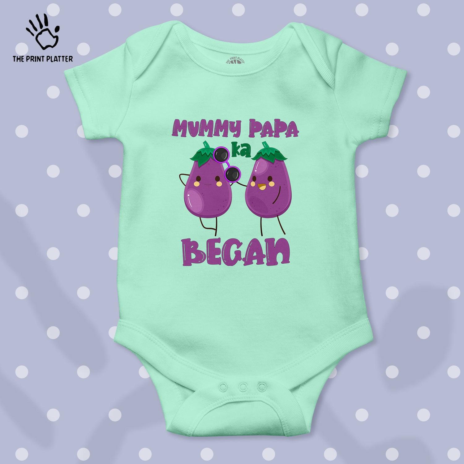 Mummy Papa Ka Began Unisex Half Sleeve Romper