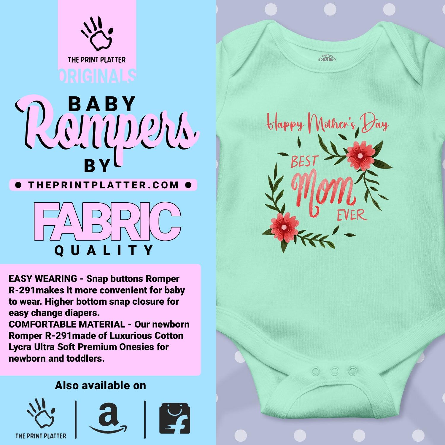 Happy Mother's Day Best Mom Ever Unisex Half Sleeve Romper