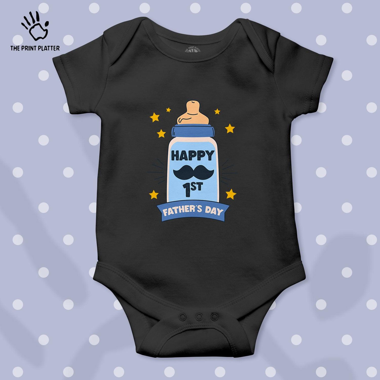 Happy 1st Father's Day Unisex Half Sleeve Romper