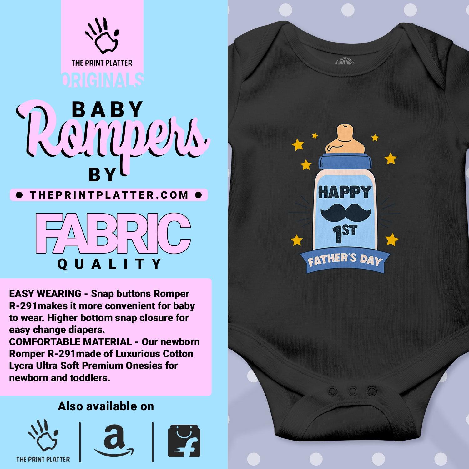 Happy 1st Father's Day Unisex Half Sleeve Romper