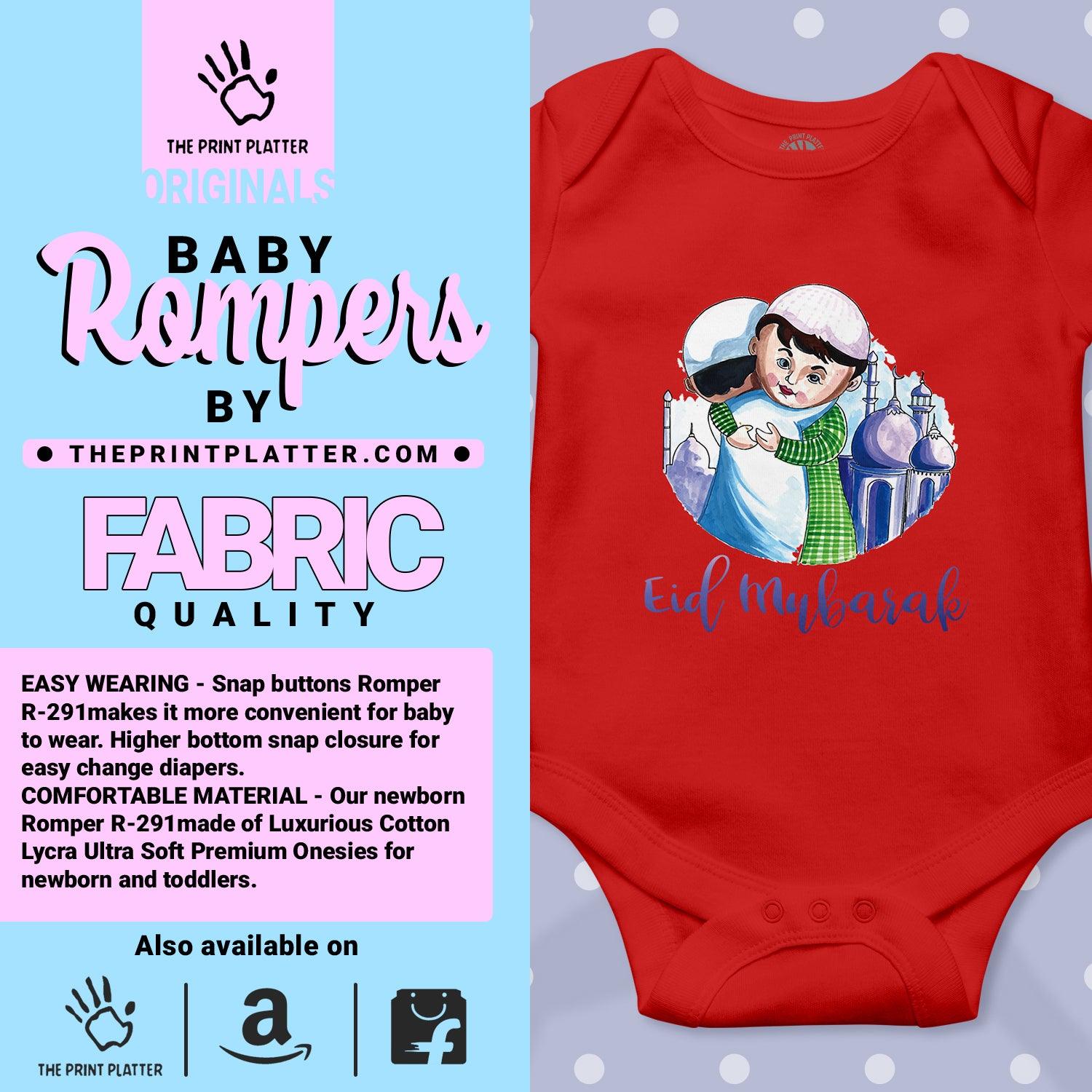 Eid Mubarak Unisex Half Sleeve Romper