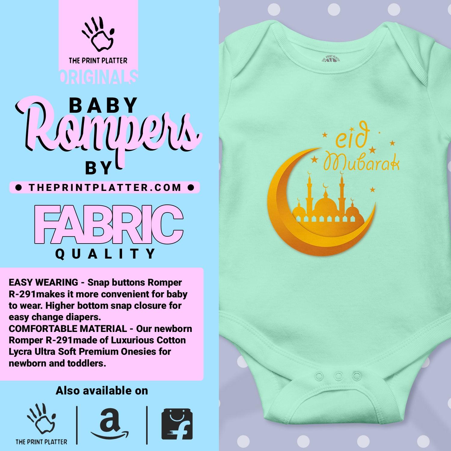 Eid Mubarak Unisex Half Sleeve Romper