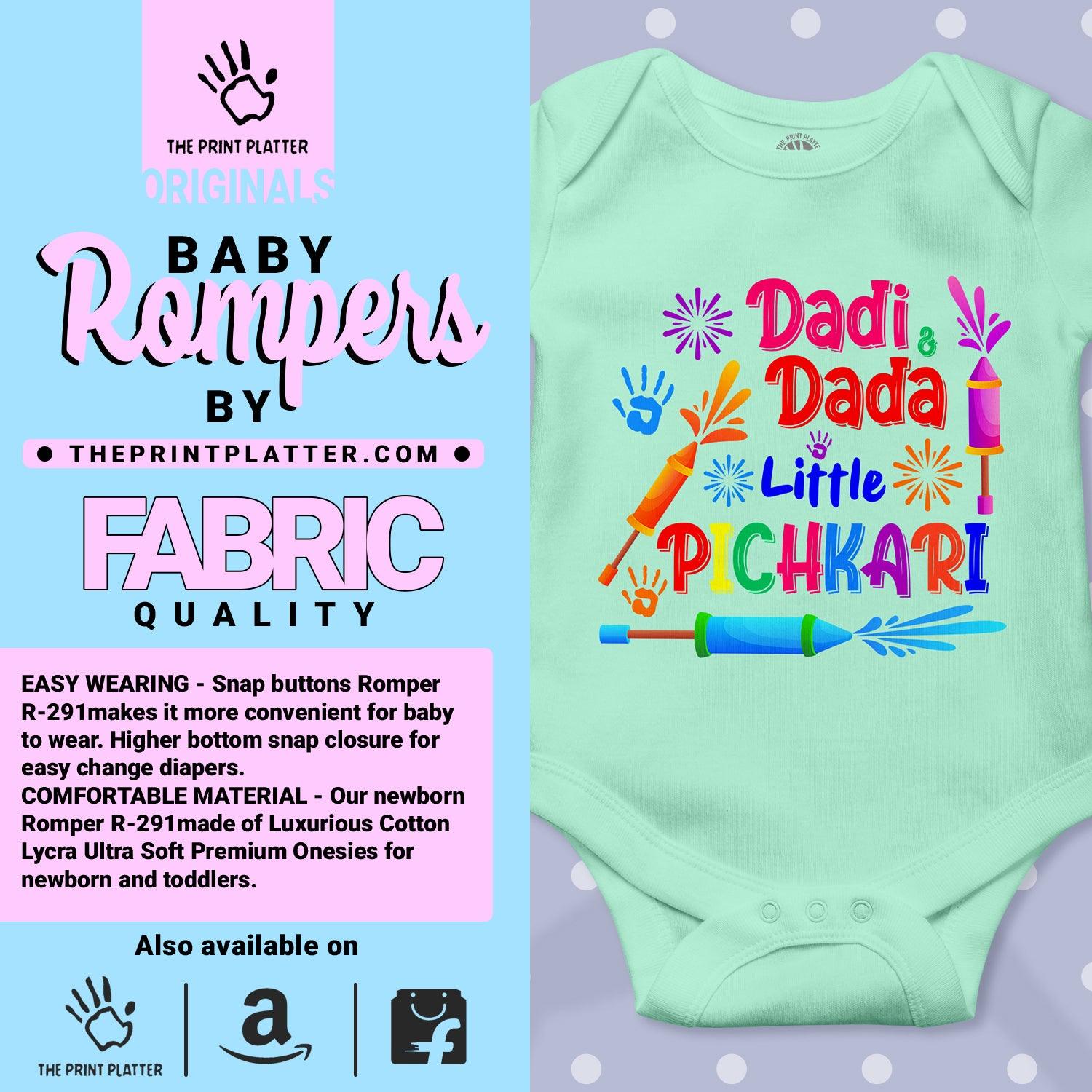 Dadi & Dada Little Pichkari Unisex Half Sleeve Romper
