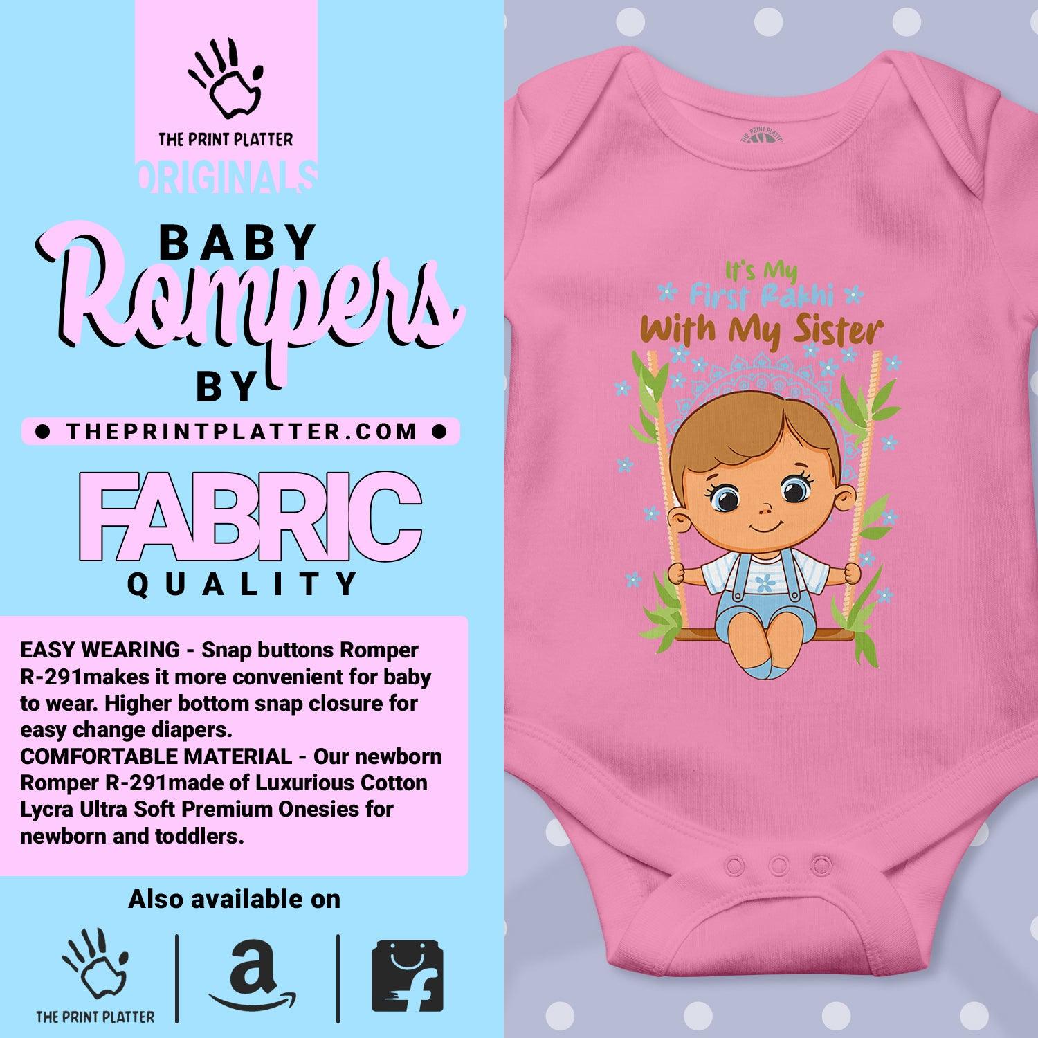 It's My First Rakhi With My Sister Unisex Half Sleeve Romper