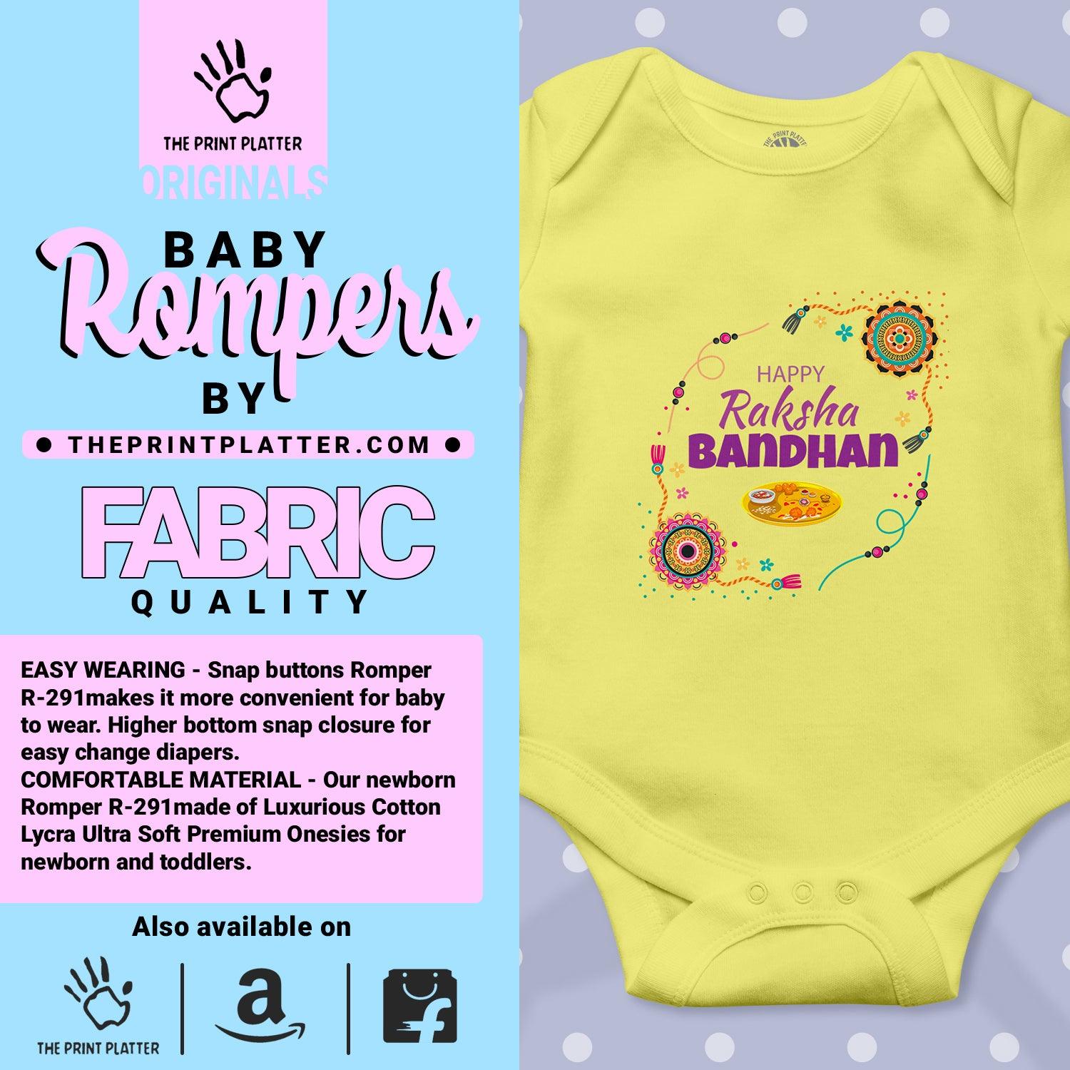 Happy Raksha Bandhan Unisex Half Sleeve Romper