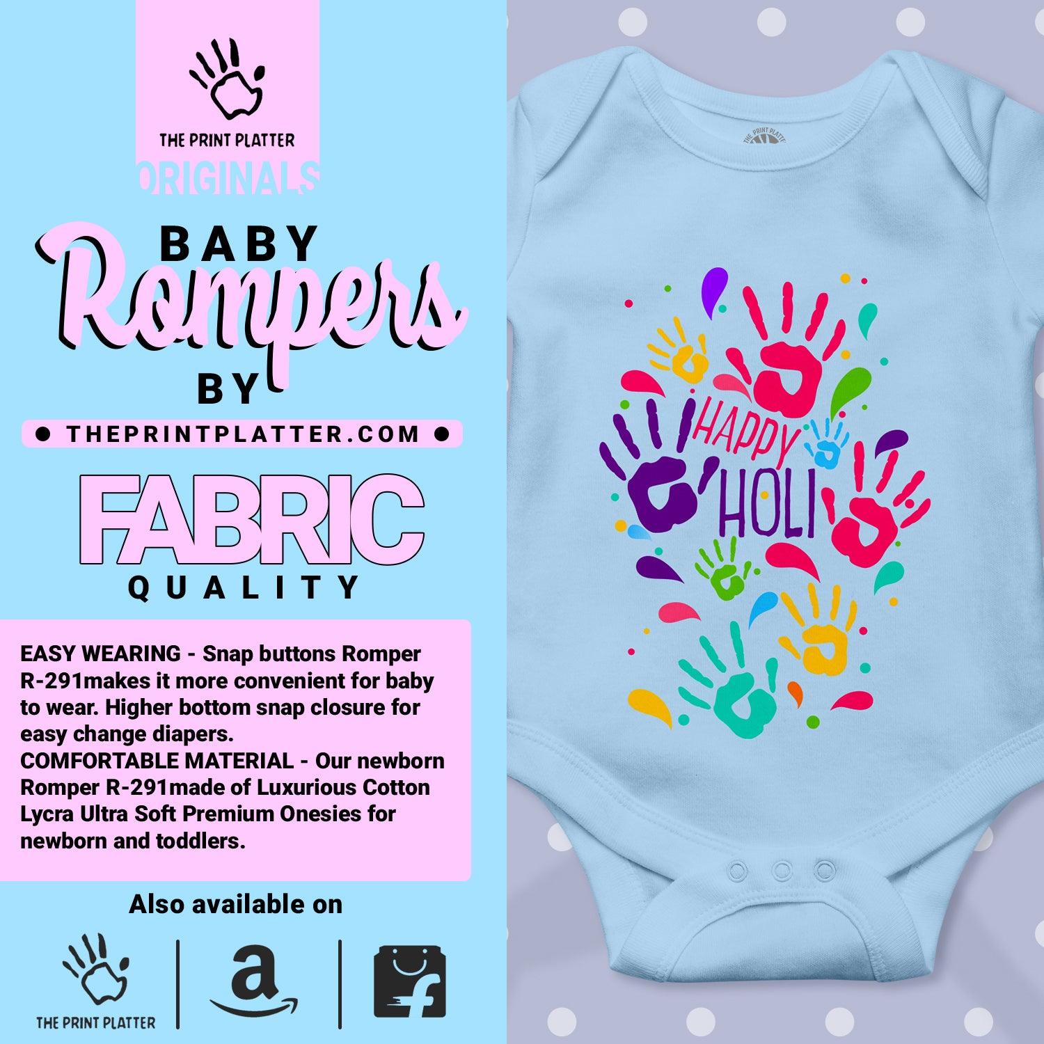 Happy Holi Unisex Half Sleeve Romper