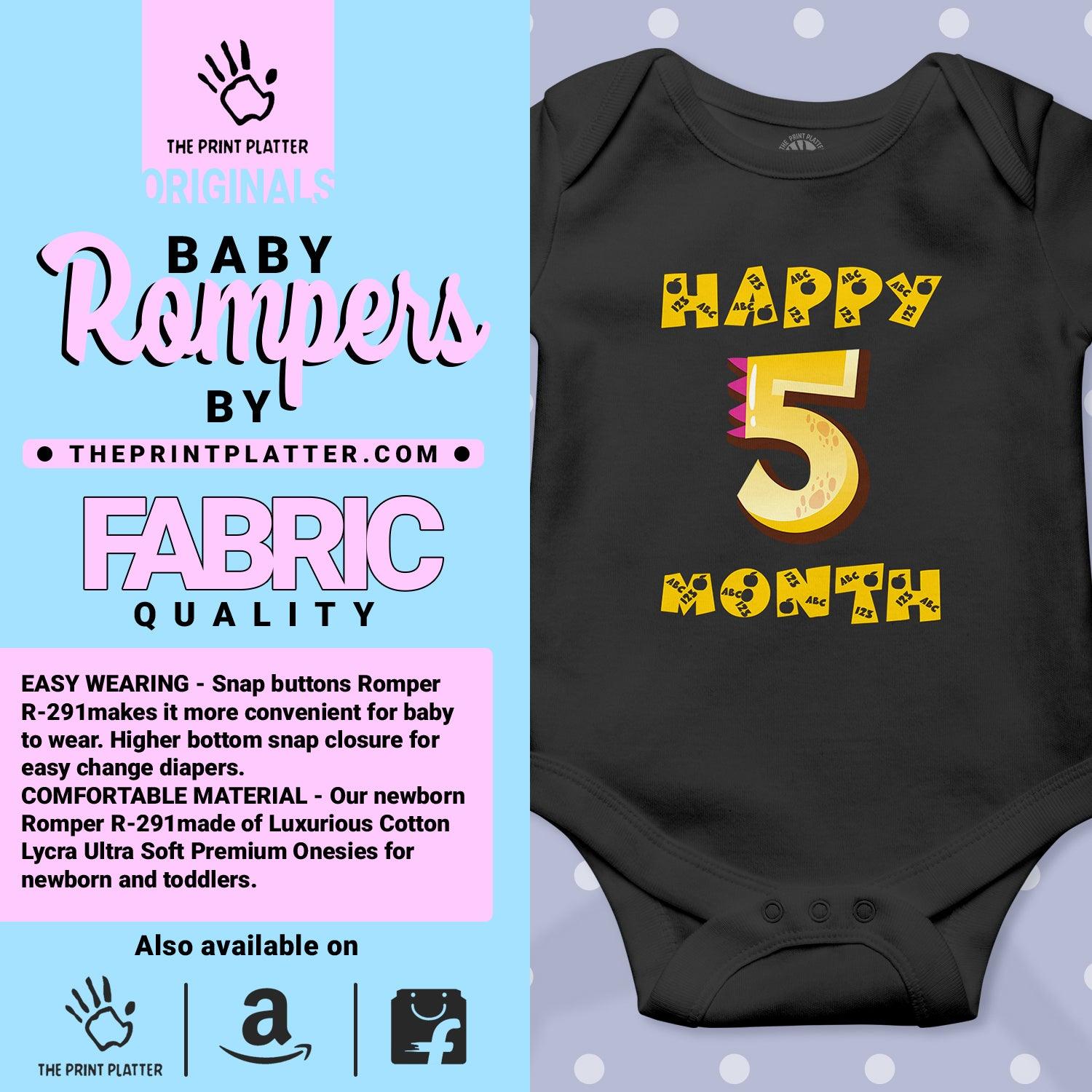 Happy 5 Month Unisex Half Sleeve Romper