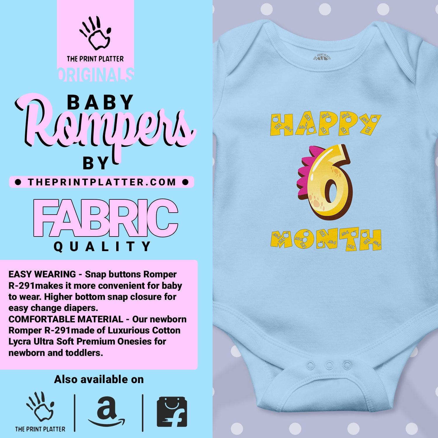Happy 6 Month Unisex Half Sleeve Romper