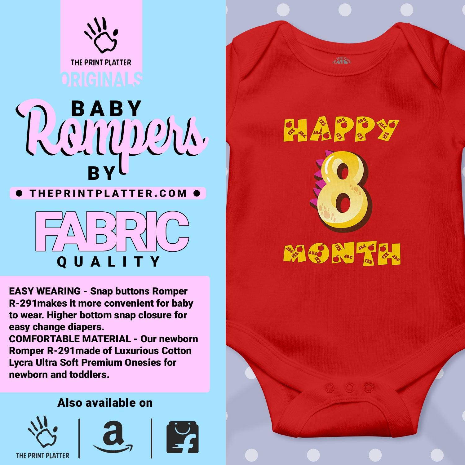 Happy 8 Month Unisex Half Sleeve Romper