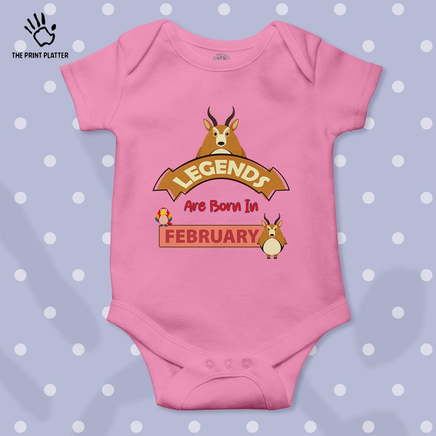 Legends Are Born in February Unisex Half Sleeve Romper