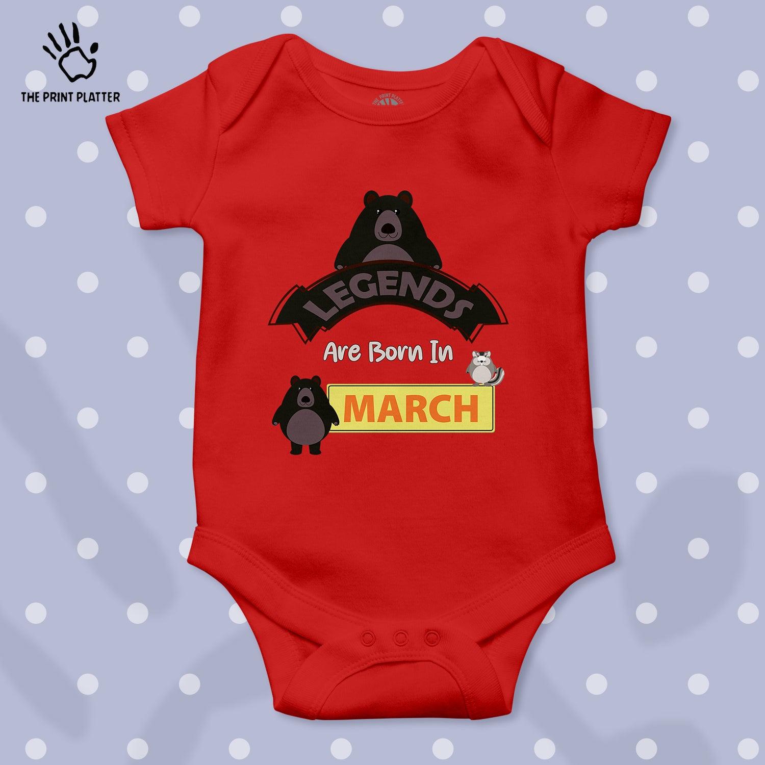Legends Are Born in March Unisex Half Sleeve Romper