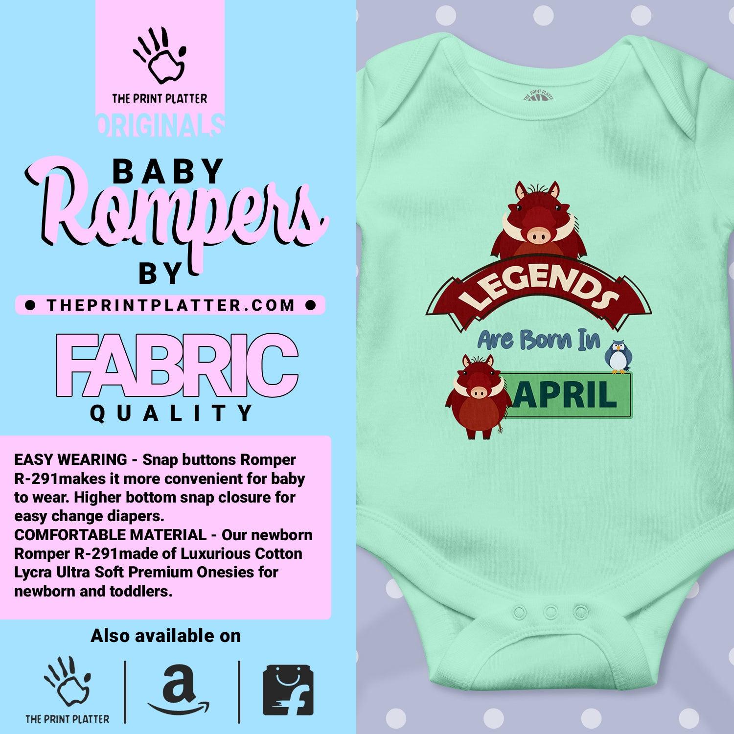 Legends Are Born in April Unisex Half Sleeve Romper