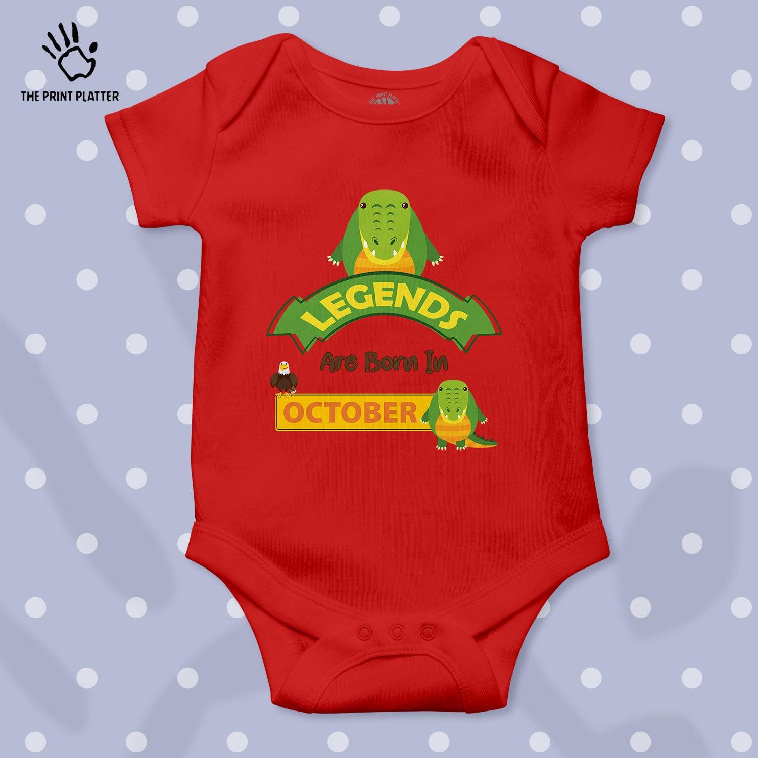 Legends Are Born in October Unisex Half Sleeve Romper