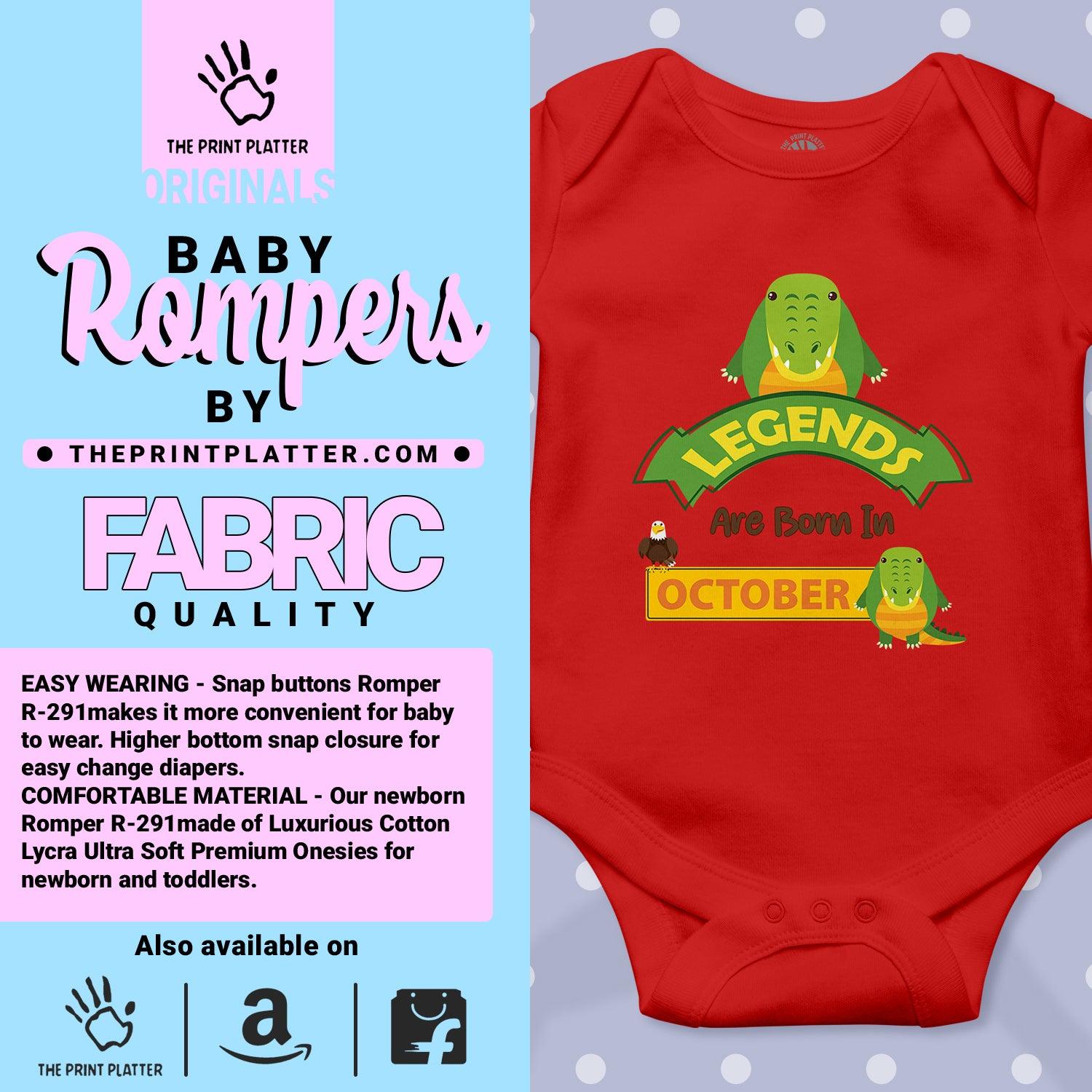 Legends Are Born in October Unisex Half Sleeve Romper