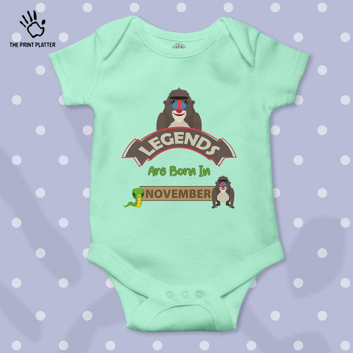 Legends Are Born in November Unisex Half Sleeve Romper