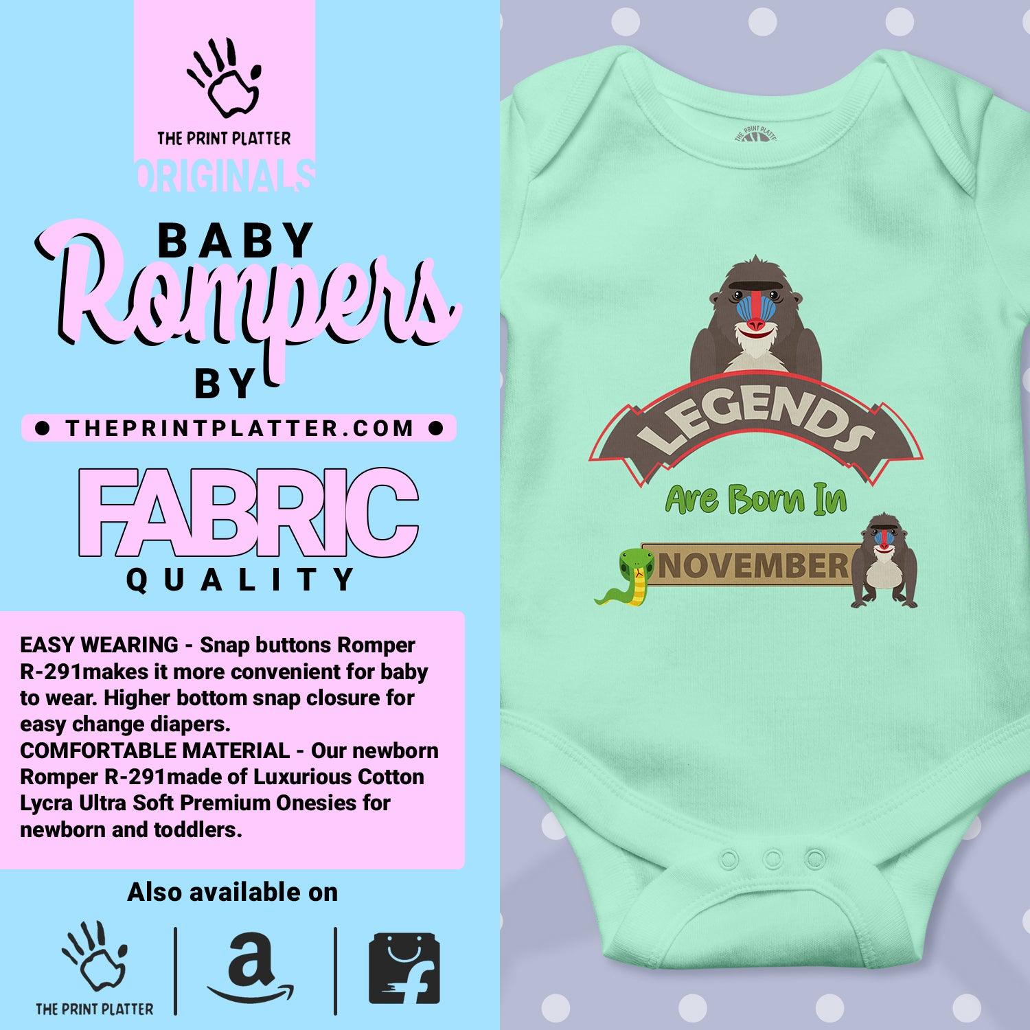 Legends Are Born in November Unisex Half Sleeve Romper