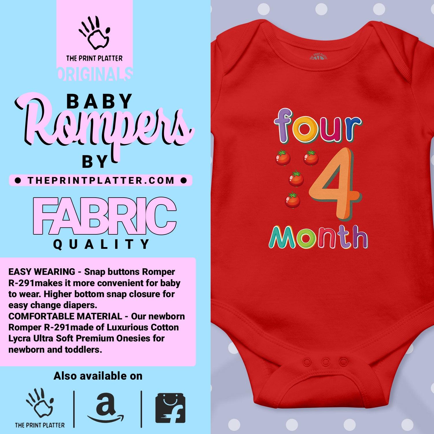 Four Month Tomato Unisex Half Sleeve Romper
