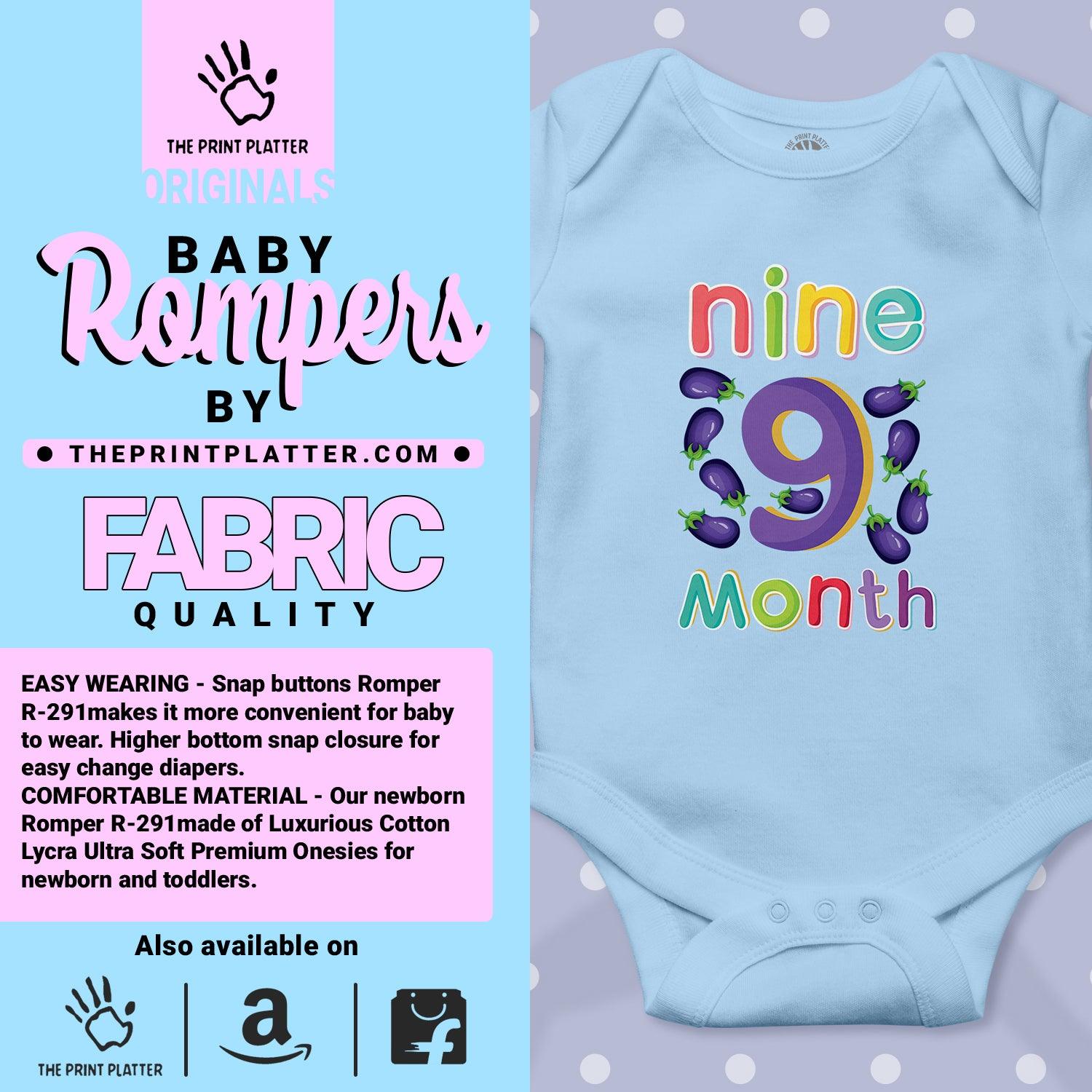Nine Month Aubergine Unisex Half Sleeve Romper