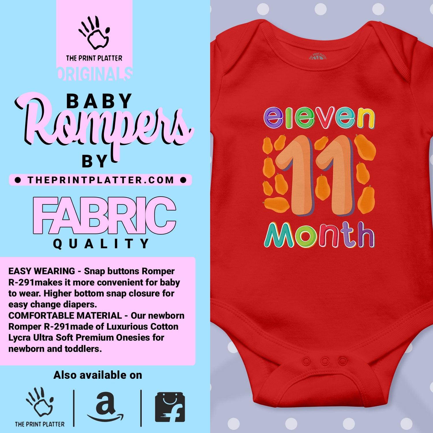 Eleven Month Papaya Unisex Half Sleeve Romper
