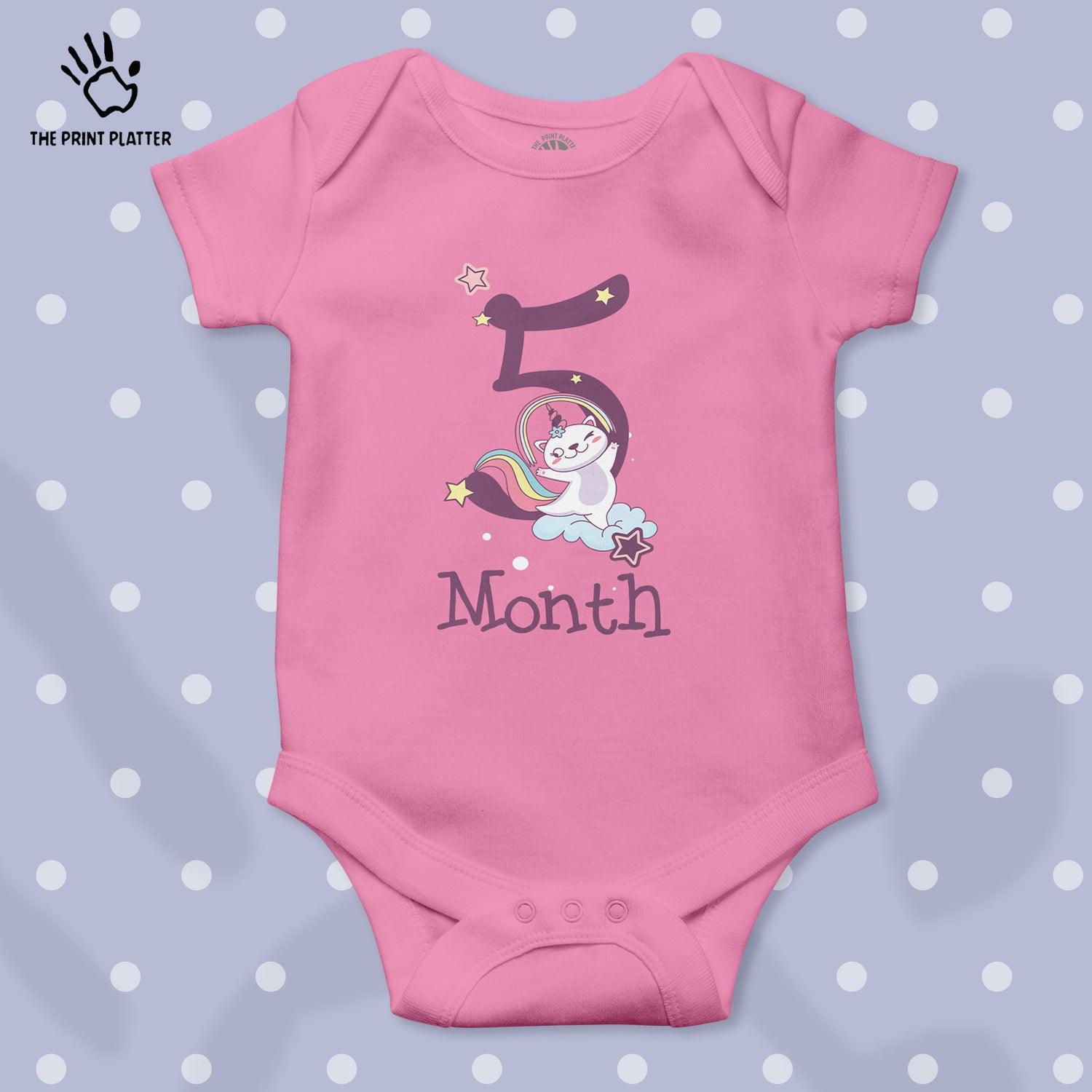 5 Month Unisex Half Sleeve Romper