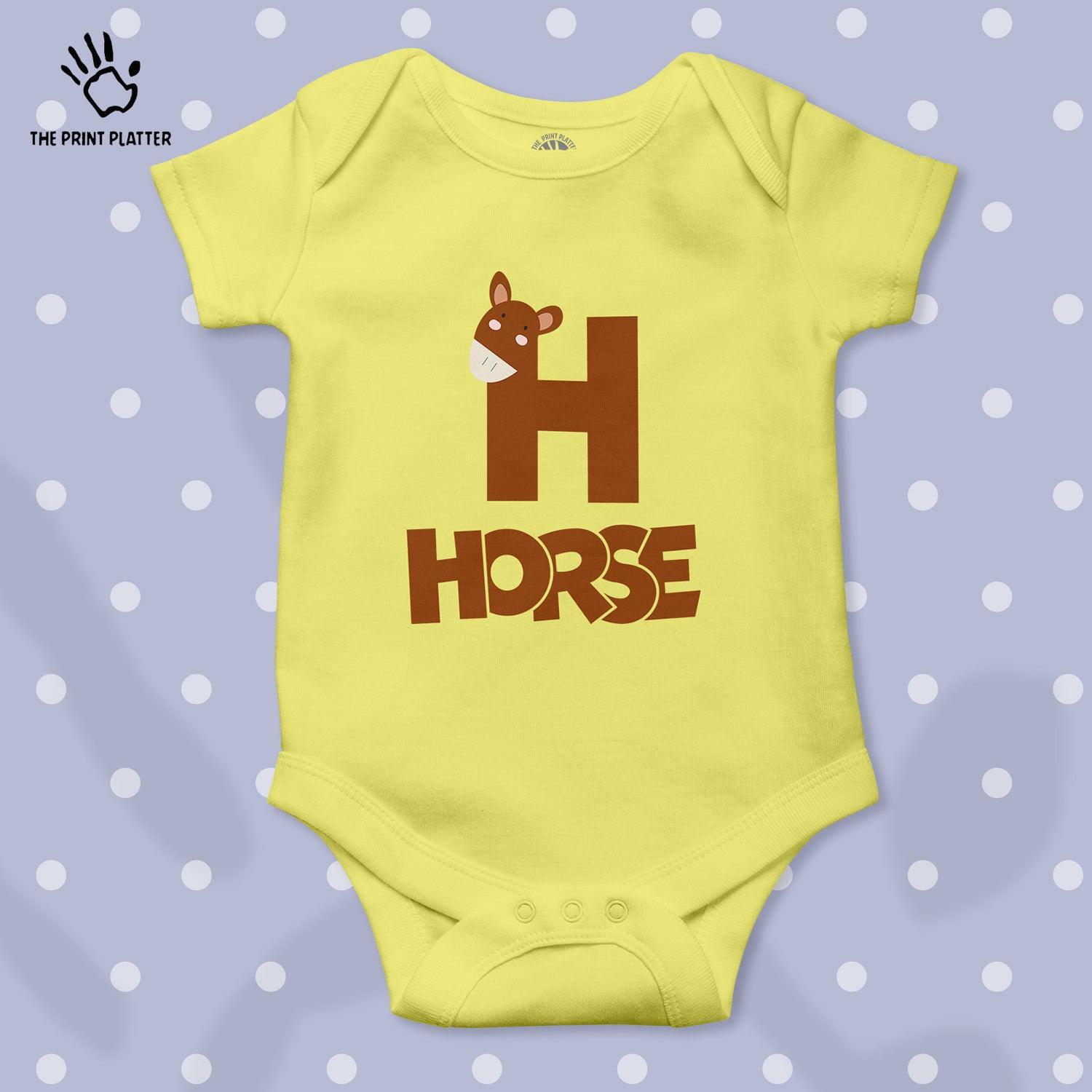H - Horse Unisex Half Sleeve Romper
