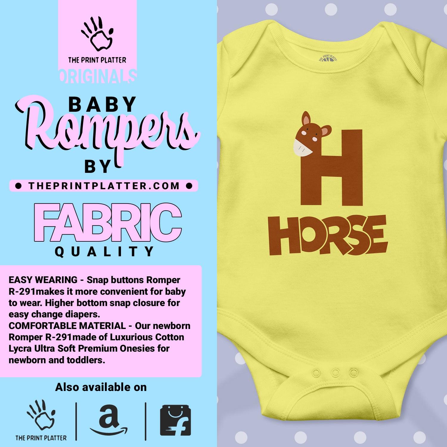 H - Horse Unisex Half Sleeve Romper