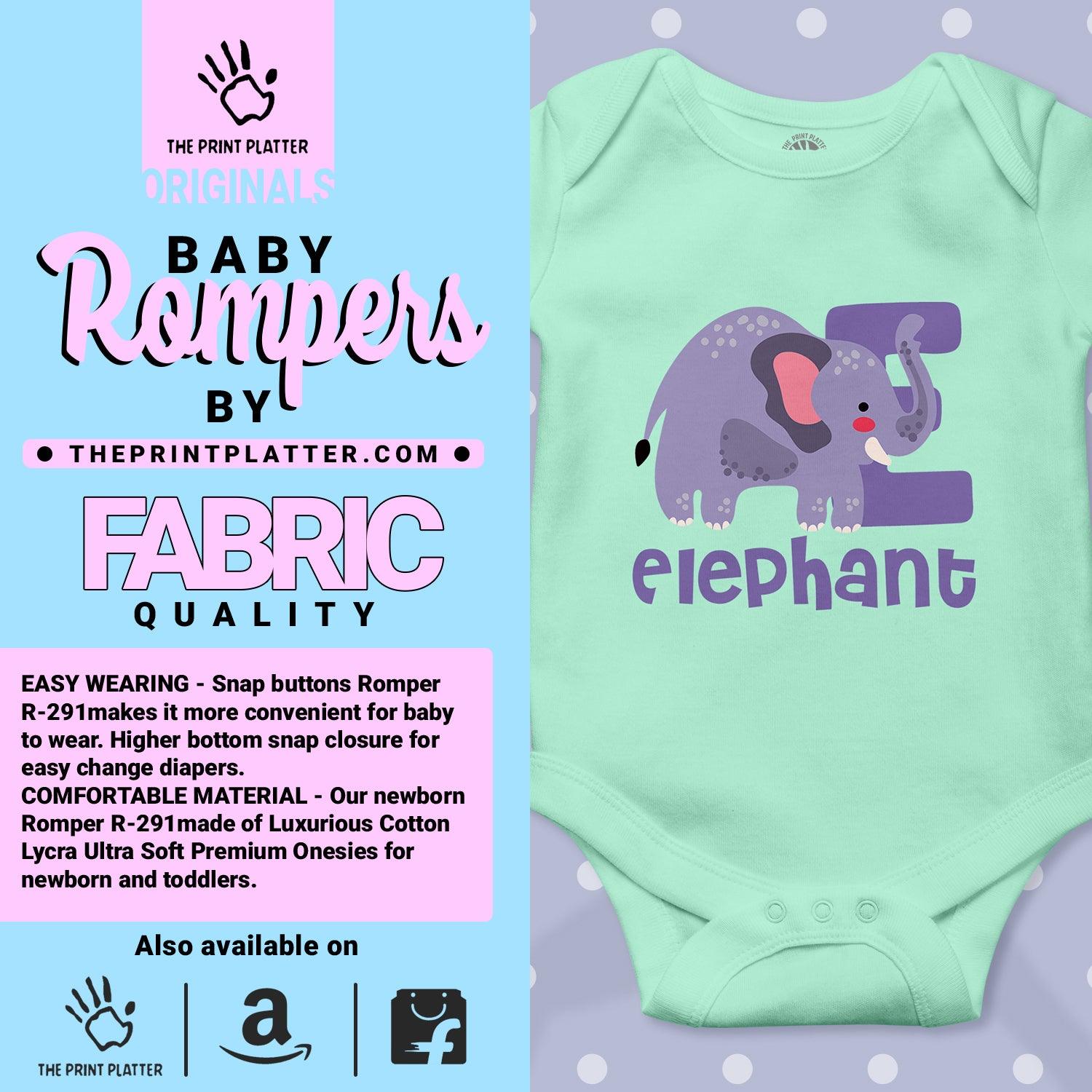 Elephant Unisex Half Sleeve Romper