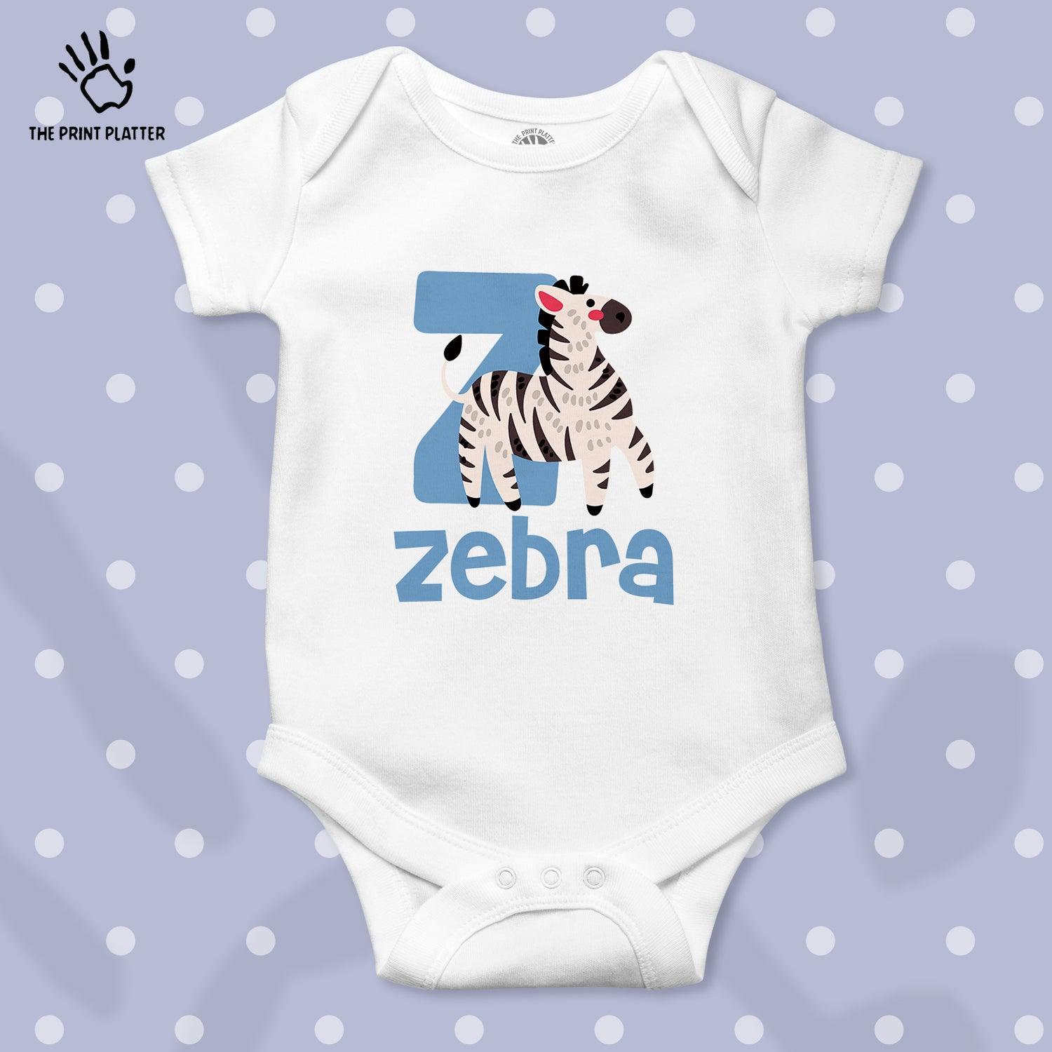 Zebra Unisex Half Sleeve Romper