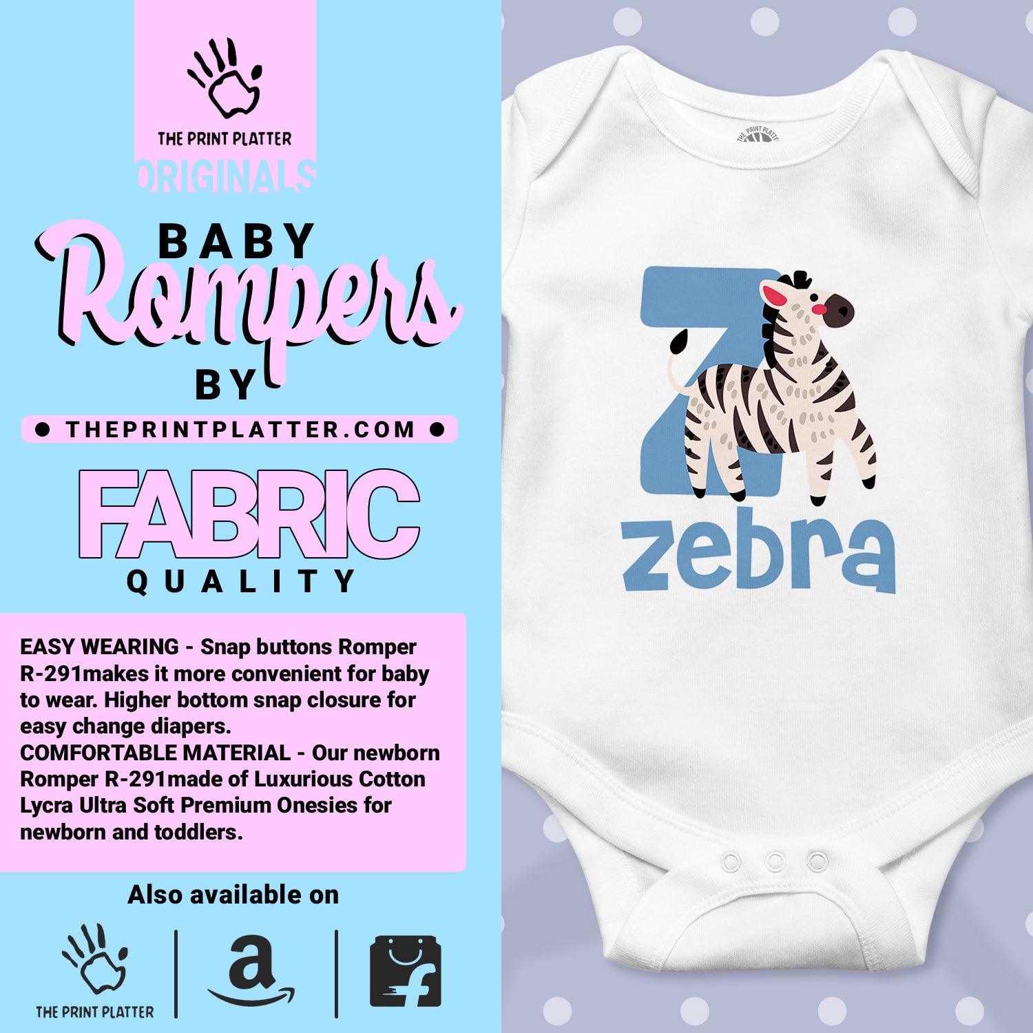 Zebra Unisex Half Sleeve Romper
