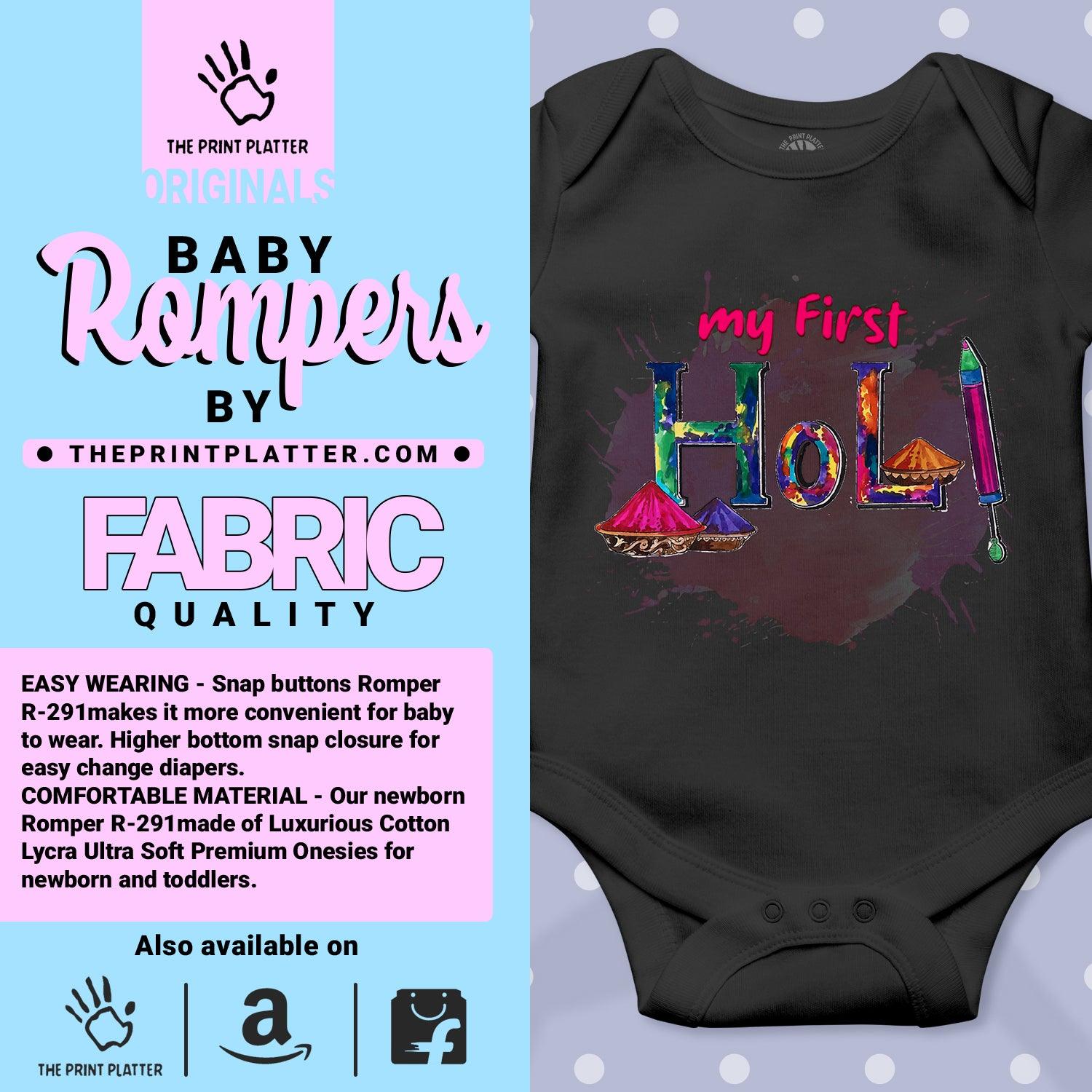 My First Holi Unisex Half Sleeve Romper